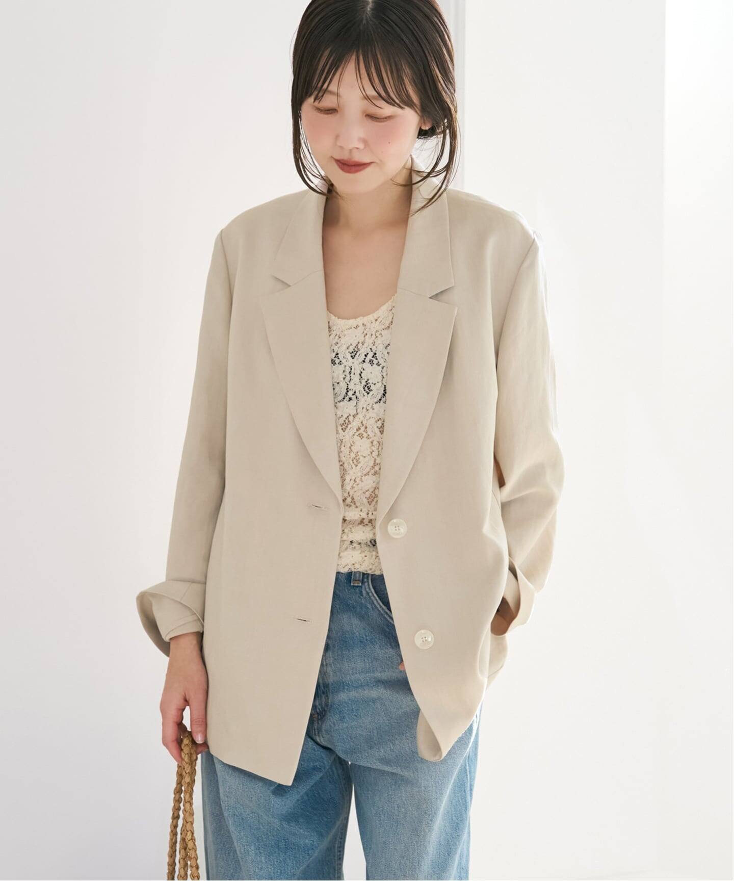 sandy linen 混 ジャケット（テーラードジャケット）｜Plage 