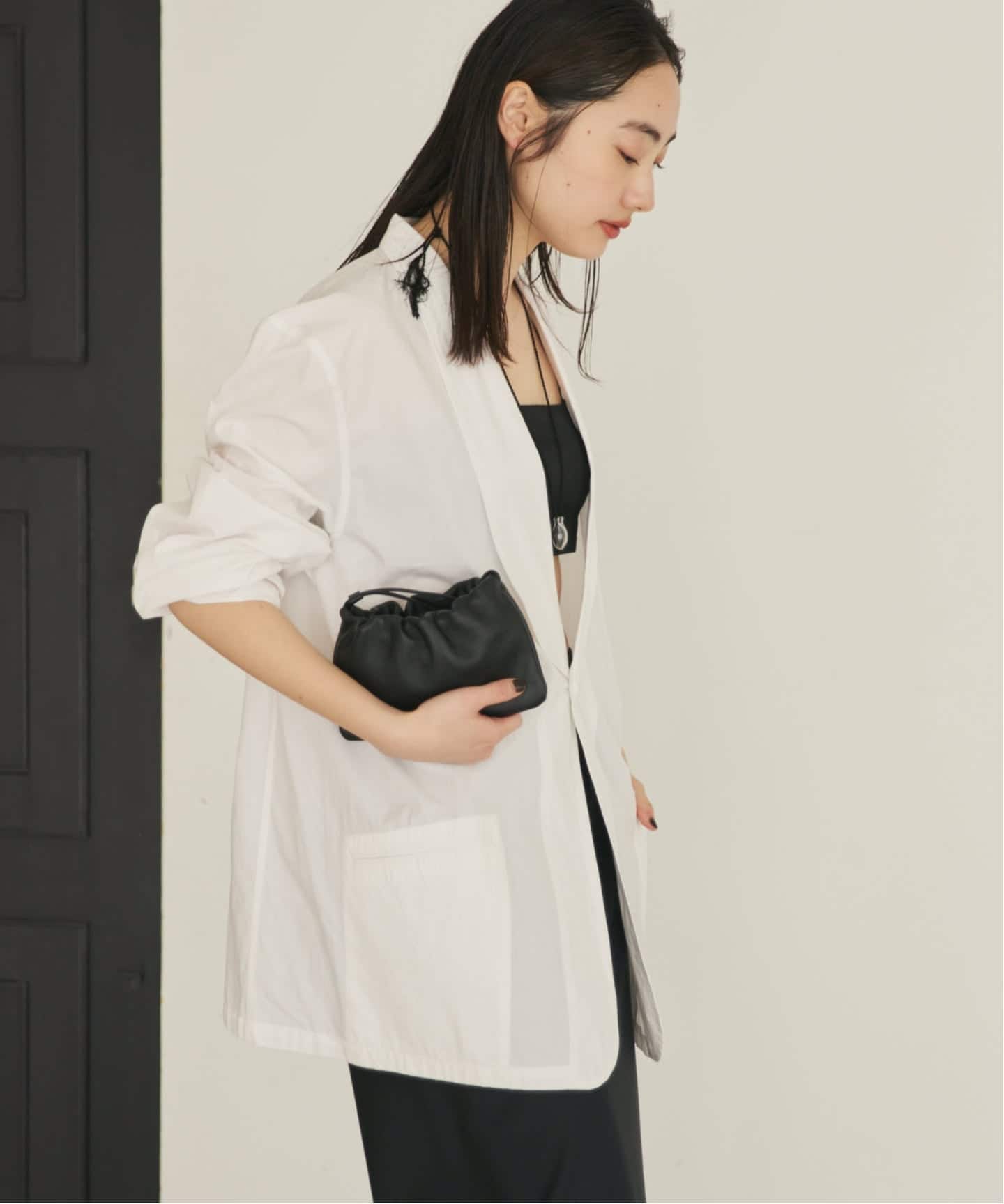 博多店・WEB限定》SEEALL / シーオール OVERSIZED SHAWL COLLAR