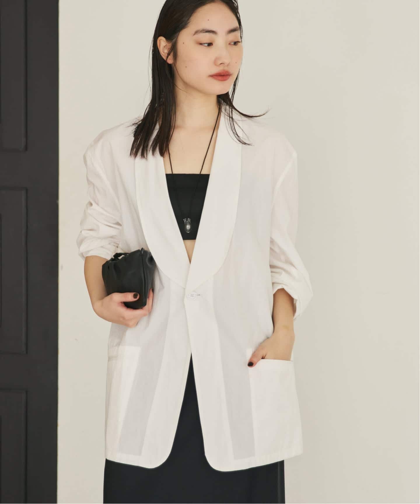 博多店・WEB限定予約》SEEALL / シーオール OVERSIZED SHAWL COLLAR