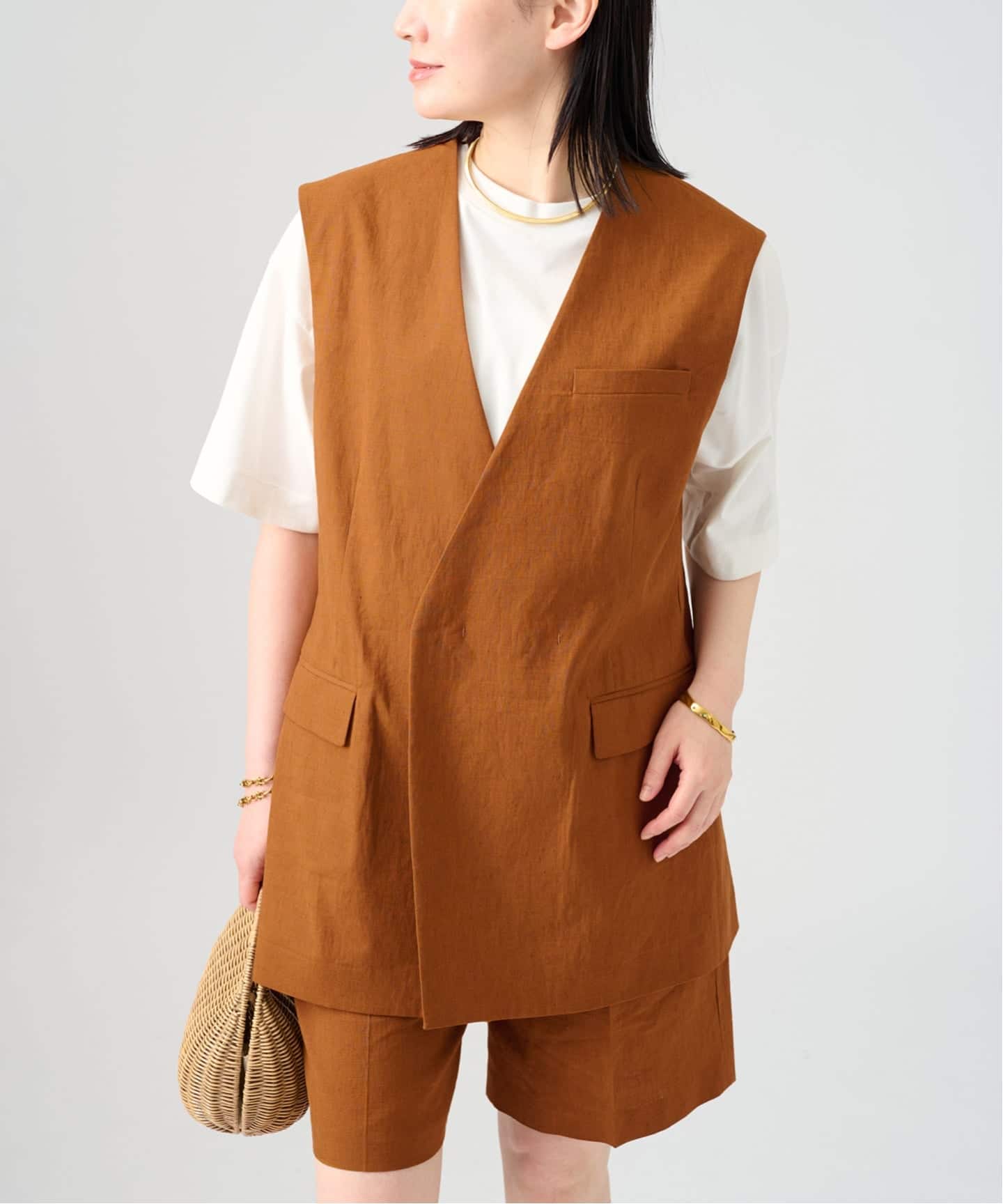 Clean Linen ベスト（ジレ）｜VERMEIL par iena（ヴェルメイユ パー