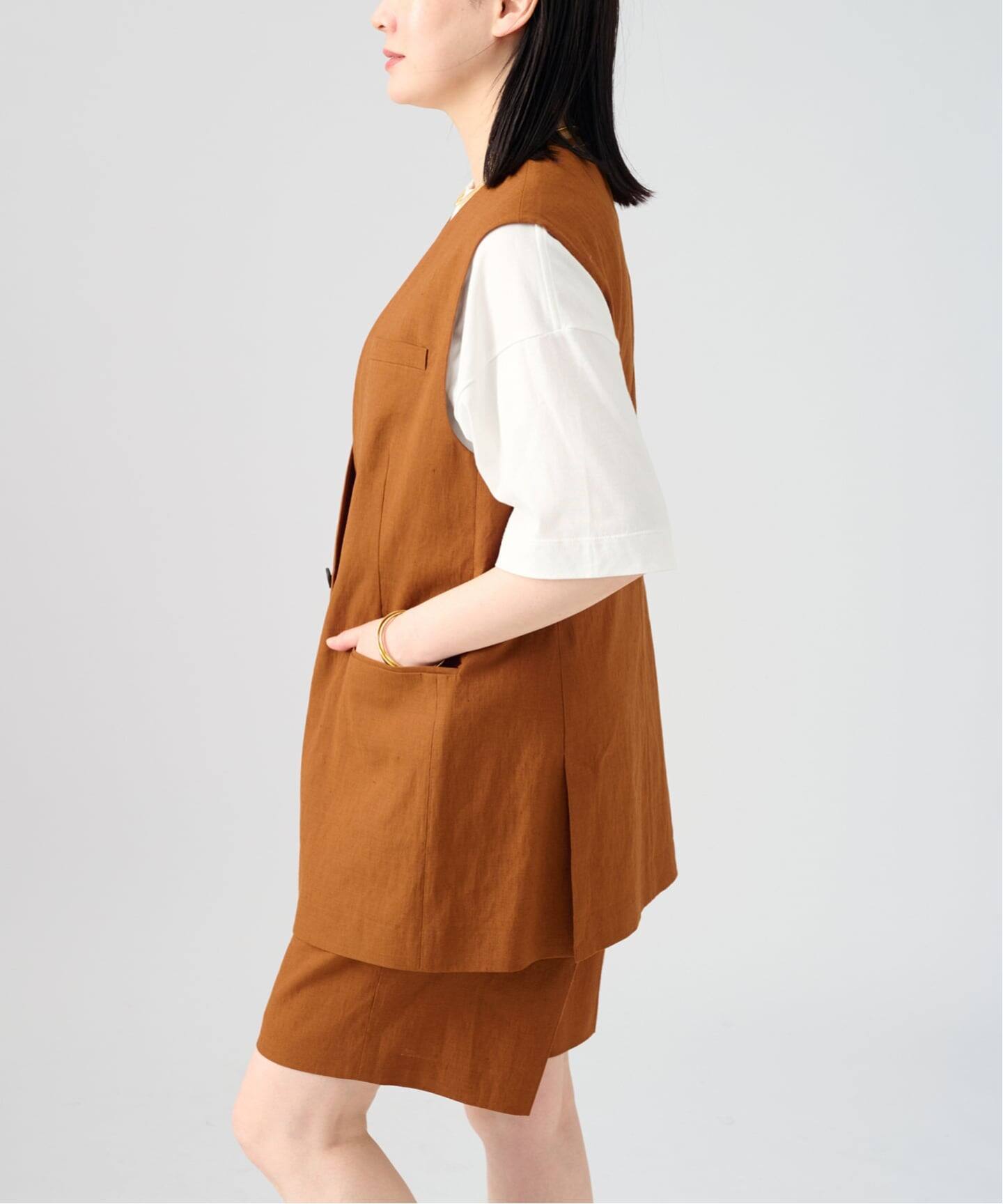 Clean Linen ベスト（ジレ）｜VERMEIL par iena（ヴェルメイユ パー