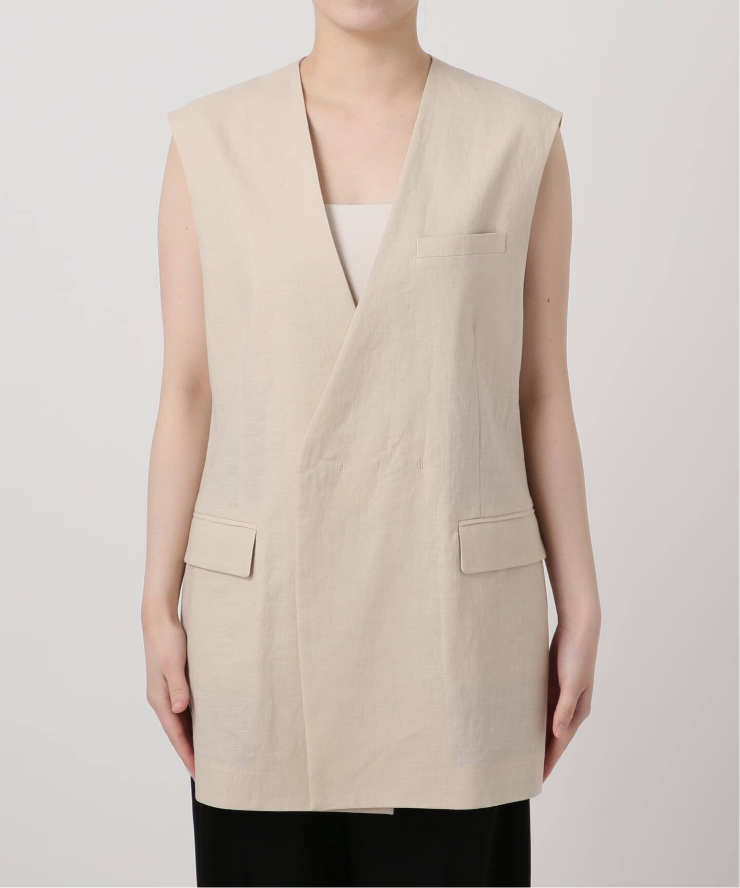 予約》Clean Linen ベスト（ジレ）｜VERMEIL par iena（ヴェルメイユ