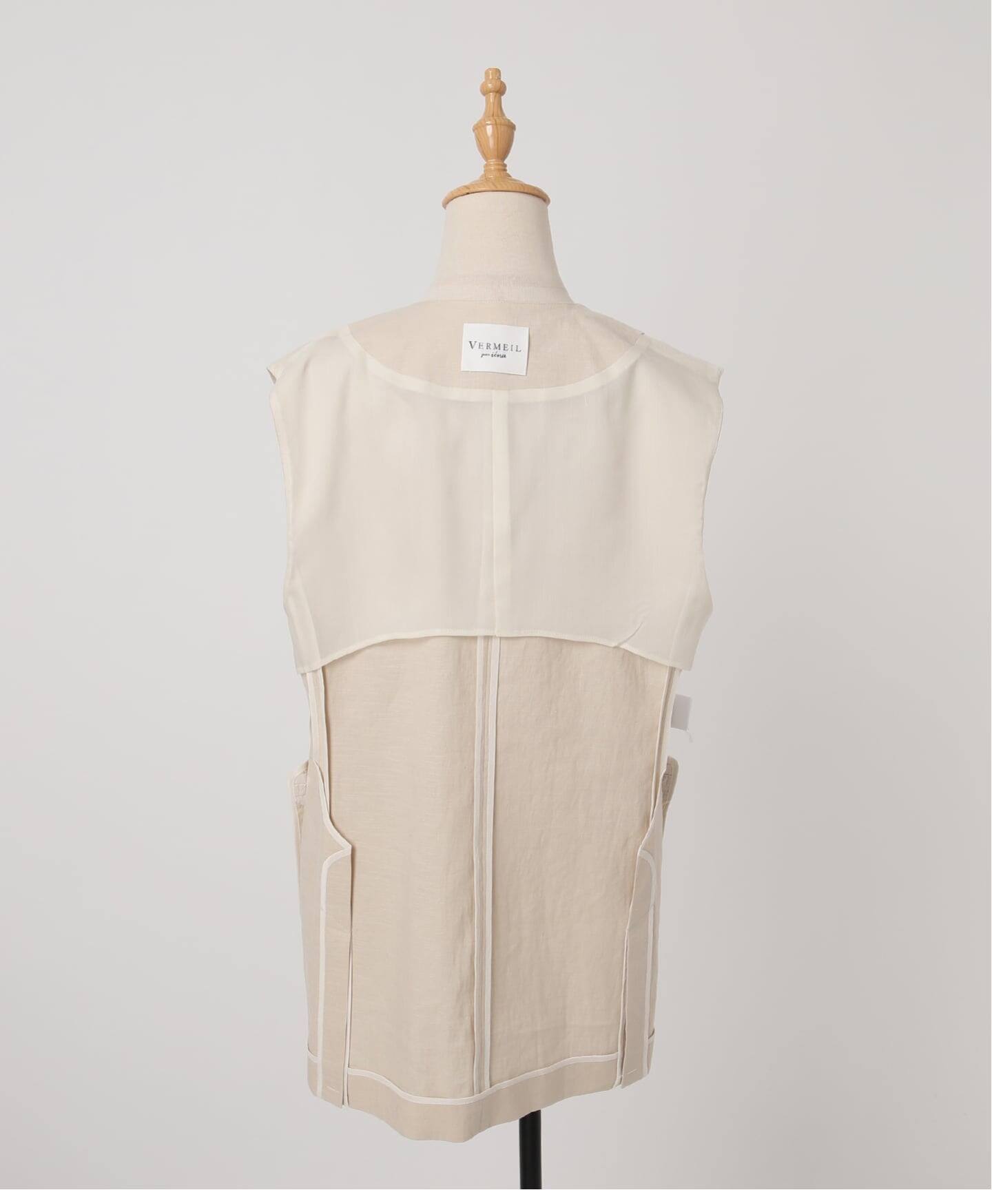 予約》Clean Linen ベスト（ジレ）｜VERMEIL par iena（ヴェルメイユ