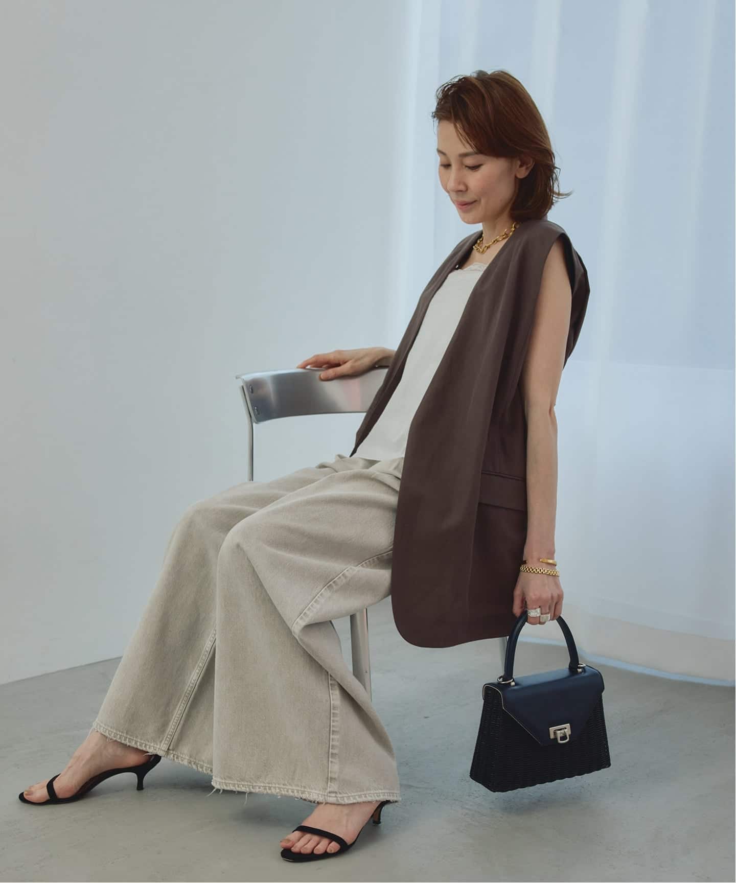 セットアップ可》Cool Touch リネンジレ（ジレ）｜VERMEIL par iena