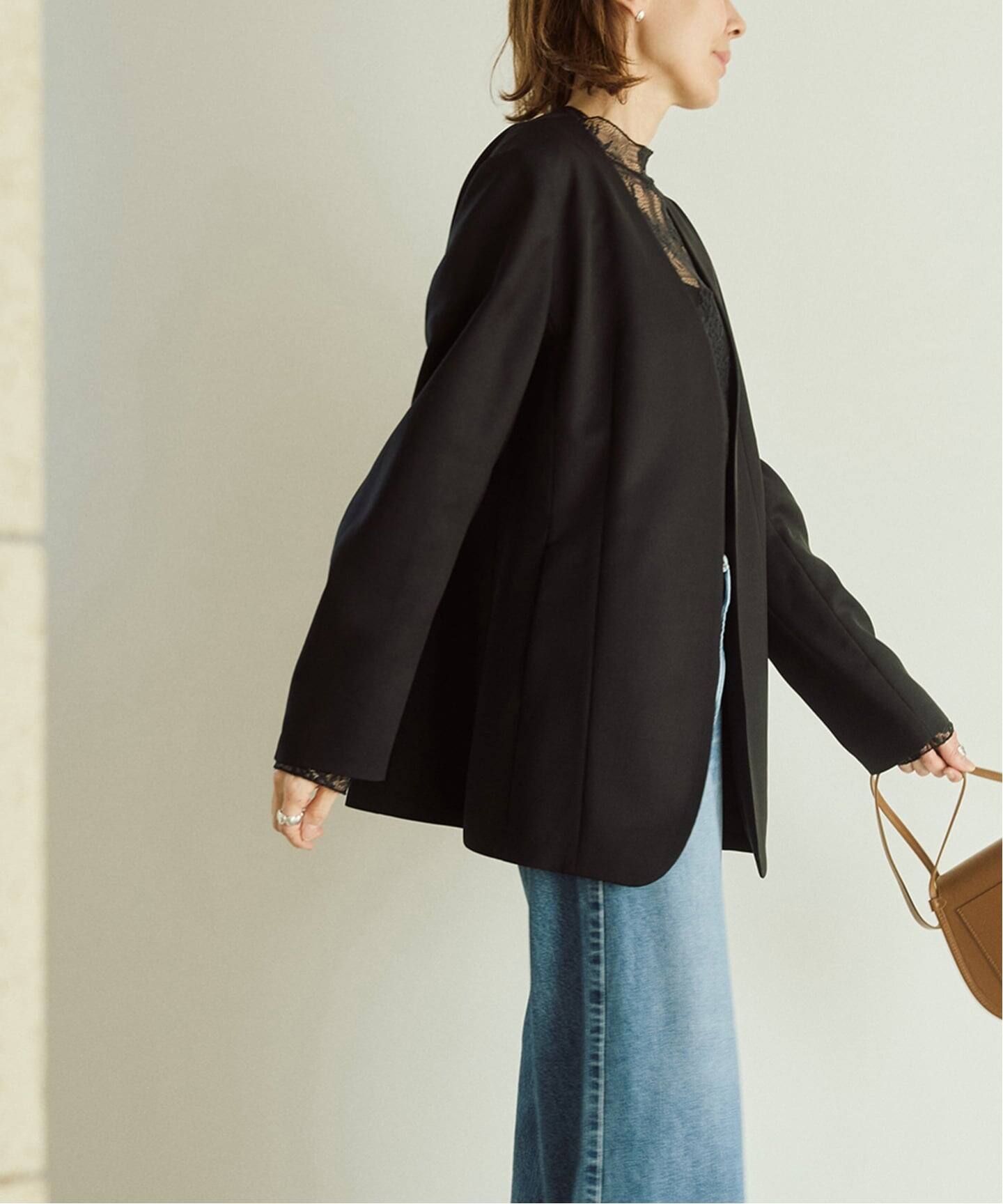 予約》ドライツイルノーカラージャケット（ノーカラージャケット