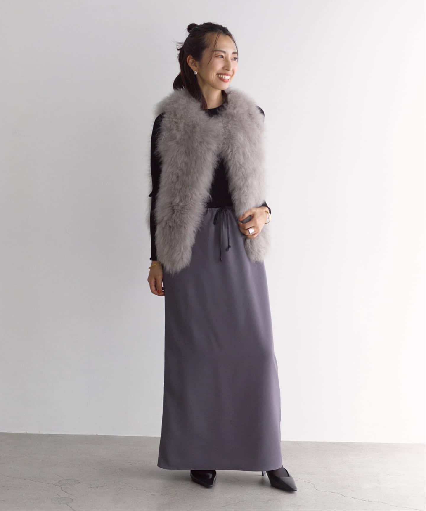 VERMEIL per IENA カシミアファーロングジレ 予約》Cashmere Fur gilet（ジレ）｜VERMEIL par iena（ヴェルメイユ