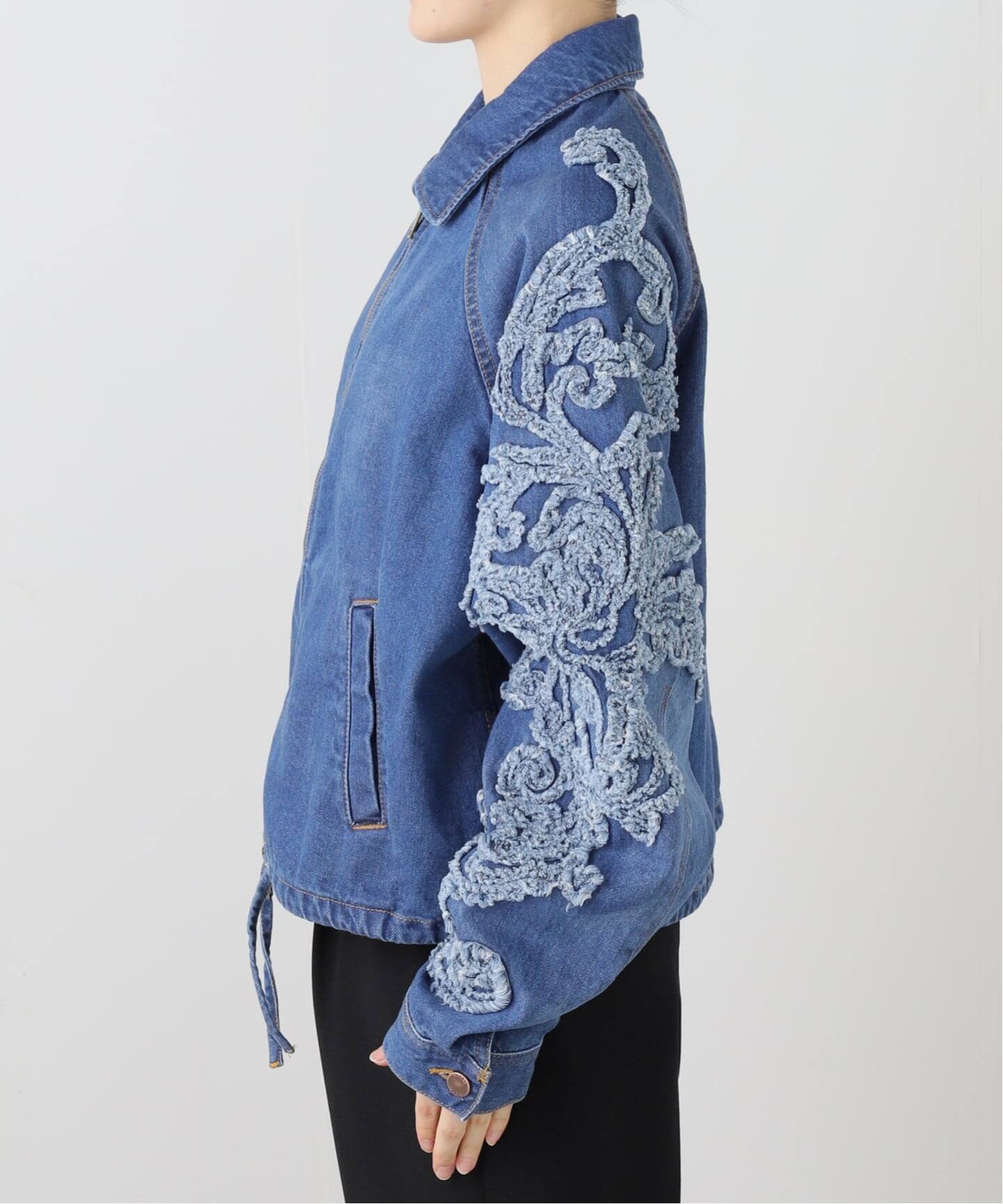 TAAKK SCULPTURAL EMBROIDERY DENIMBLOUSON TA26SS-BL030：デニム
