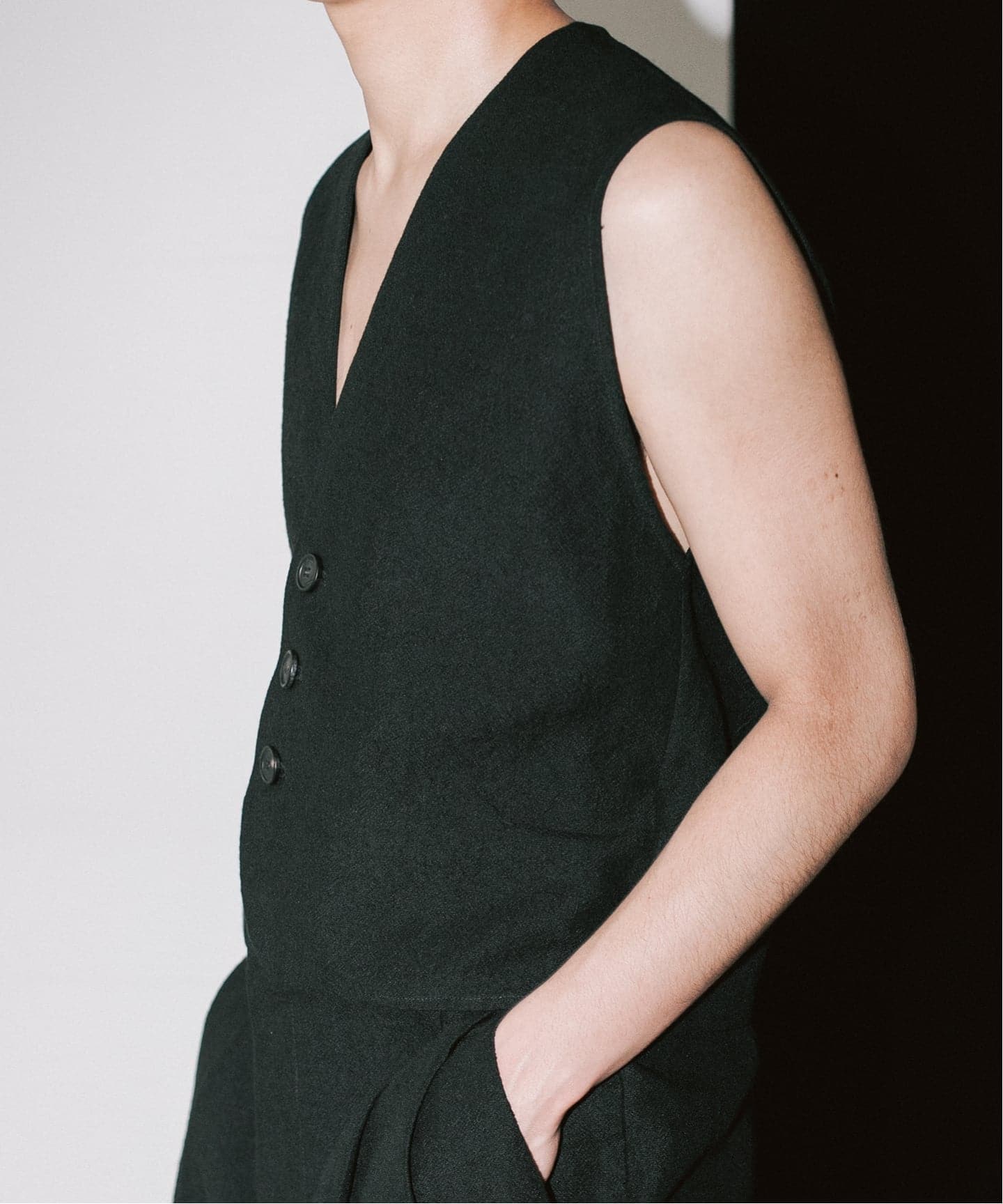 CRISTA SEYA / クリスタ セヤ】 BUTTON DOWN VEST（ベスト）｜L