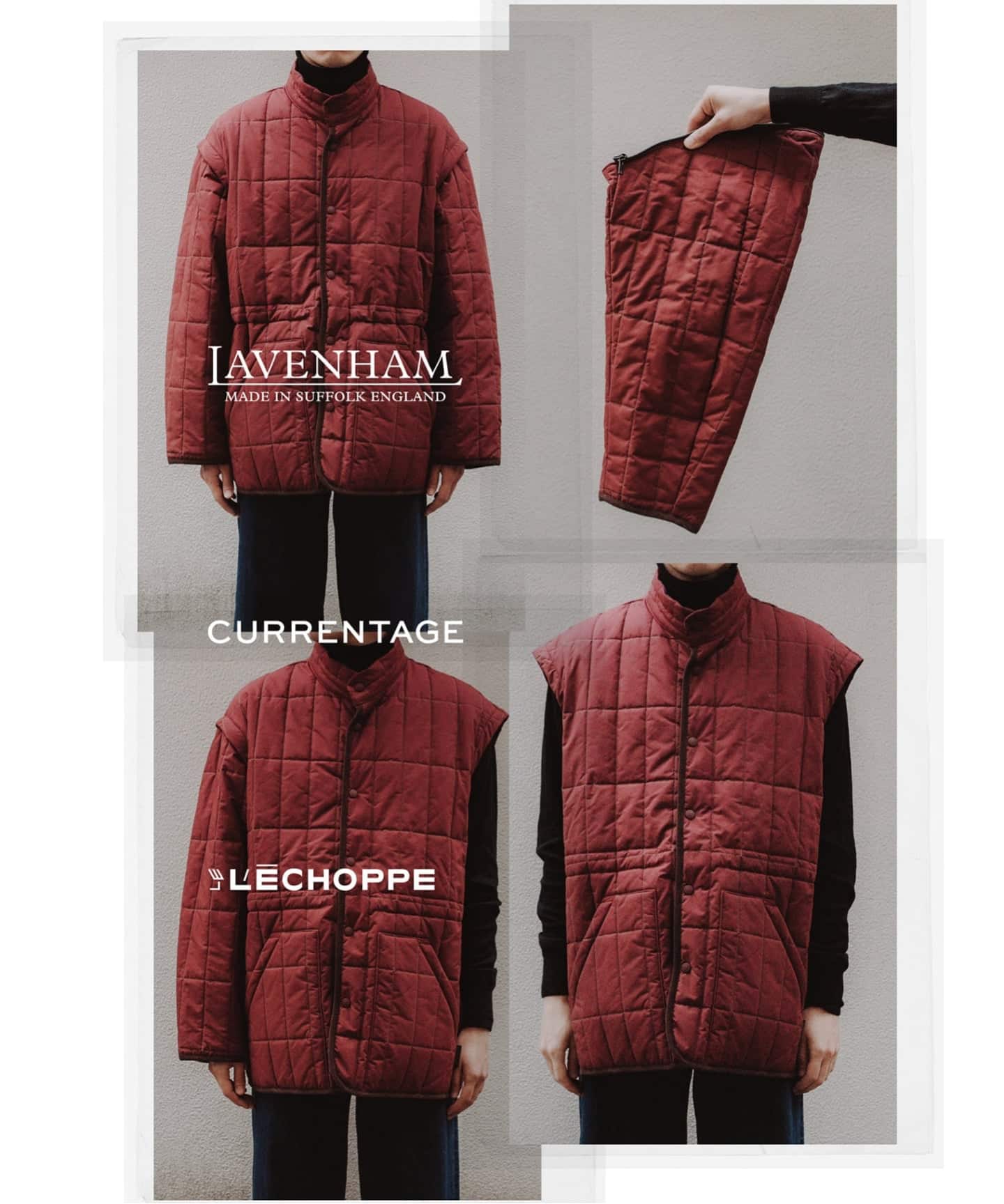 LAVENHAM×CURRENTAGE別注 REVERSIBLE JKT（中綿・キルティング）｜L
