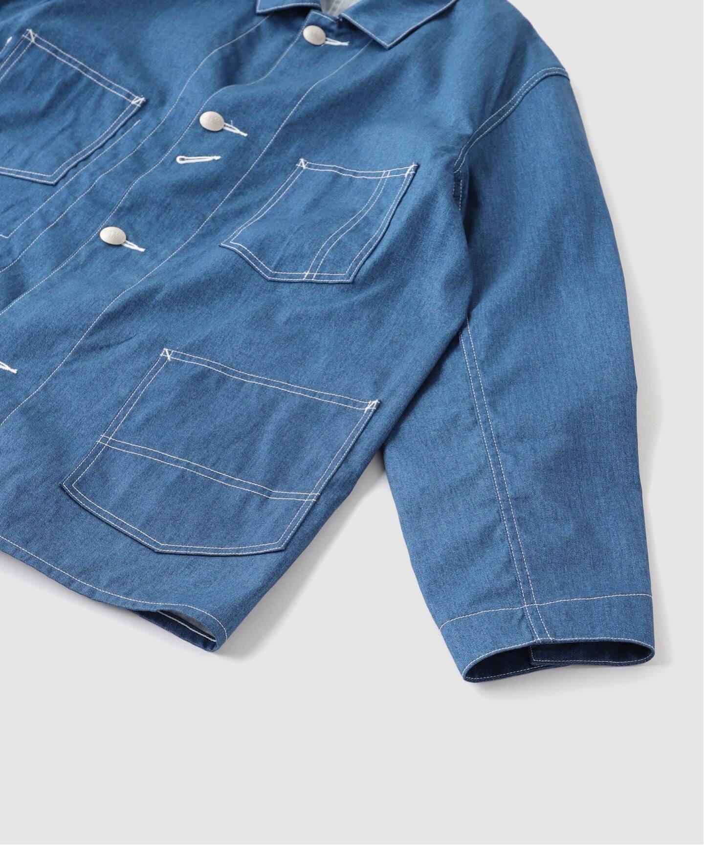 FOUNDOUR/ファウンダ】 PRINT DENIM COVERALL JACKET：デニム