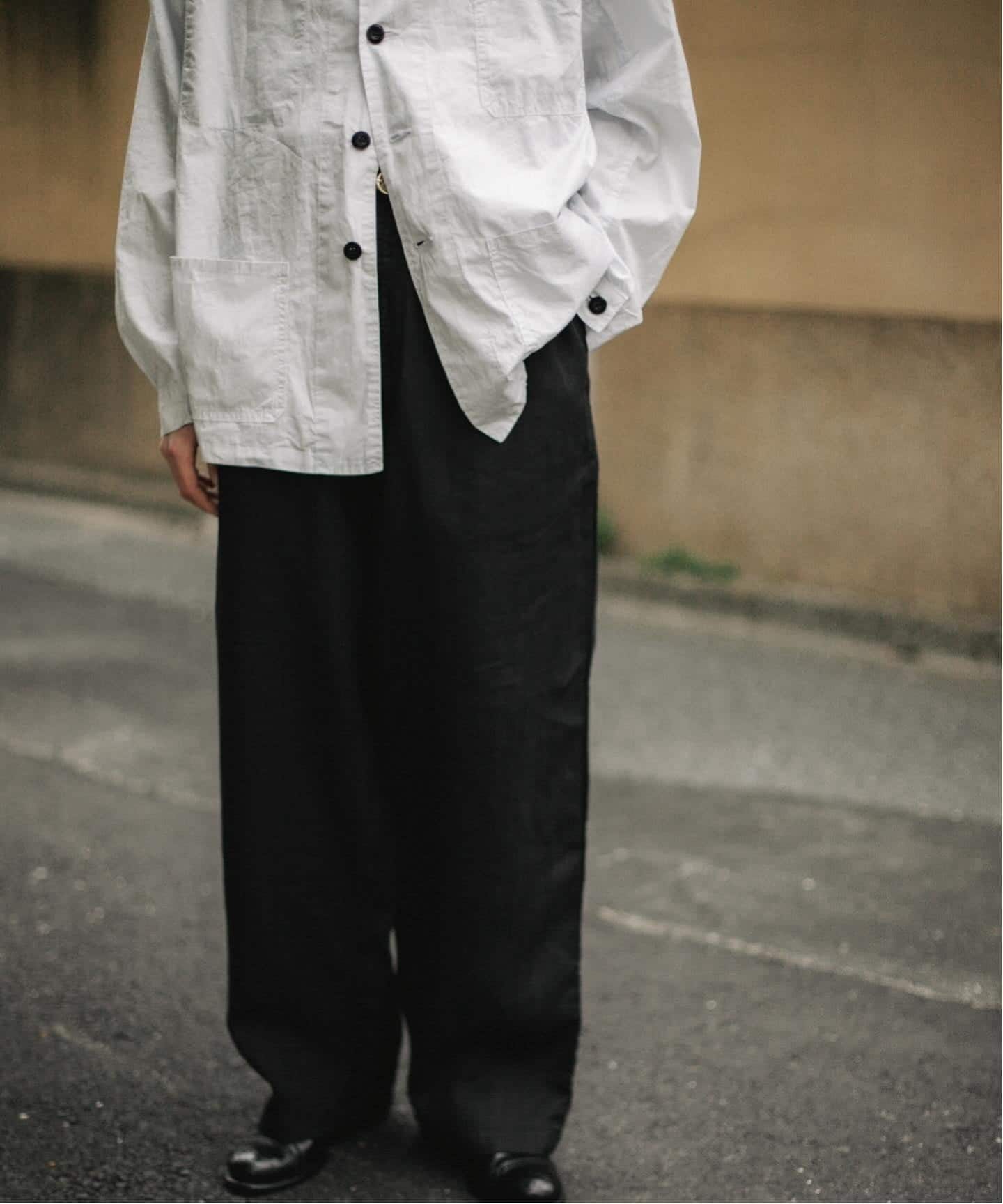 OUTIL ウティ veste drap ワークジャケット　black OUTIL / ウティ】 VESTE DRAP：ワーク ジャケット（カバーオール）｜L