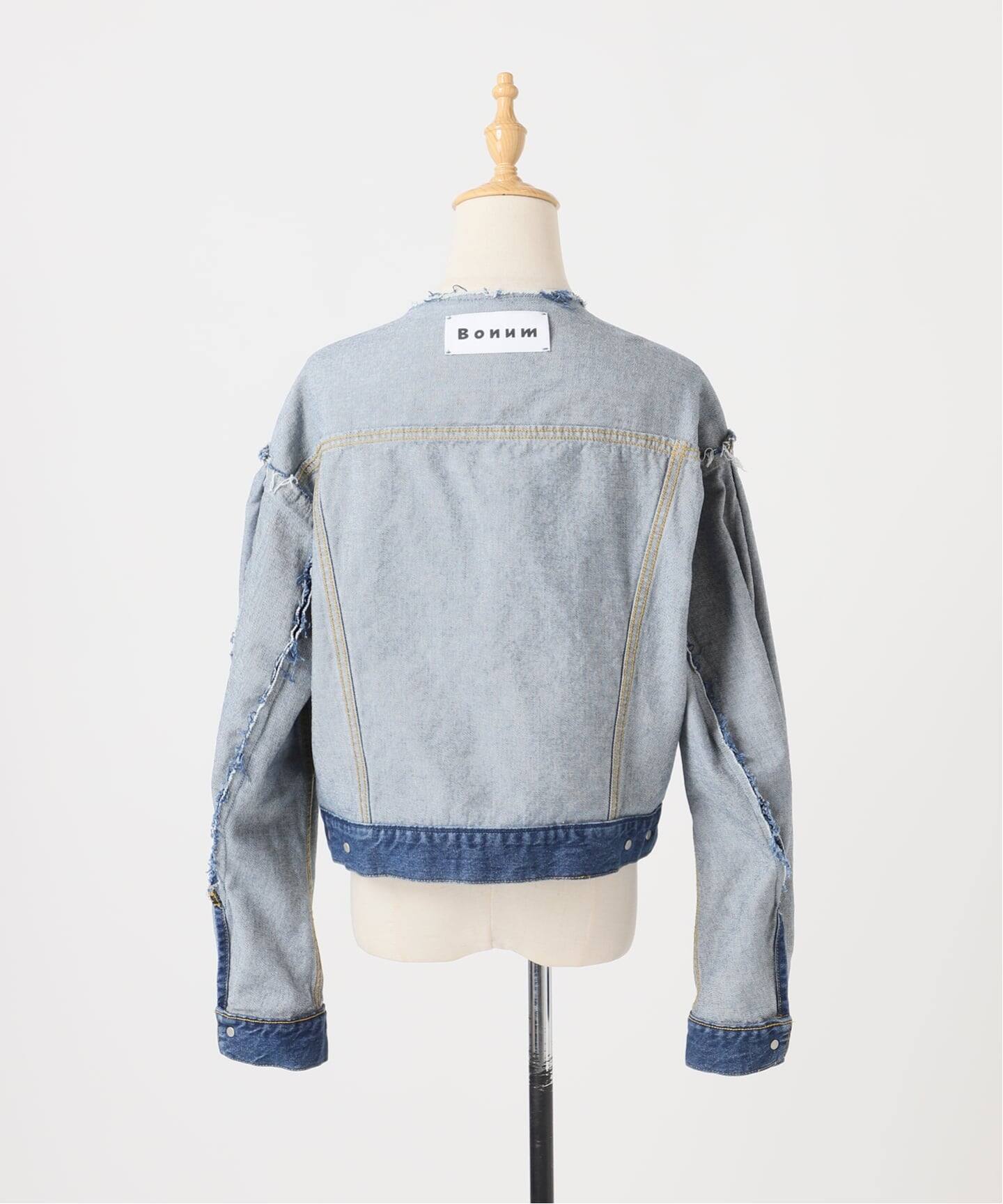 予約》カーブスリーブショートデニムジャケット（デニムジャケット