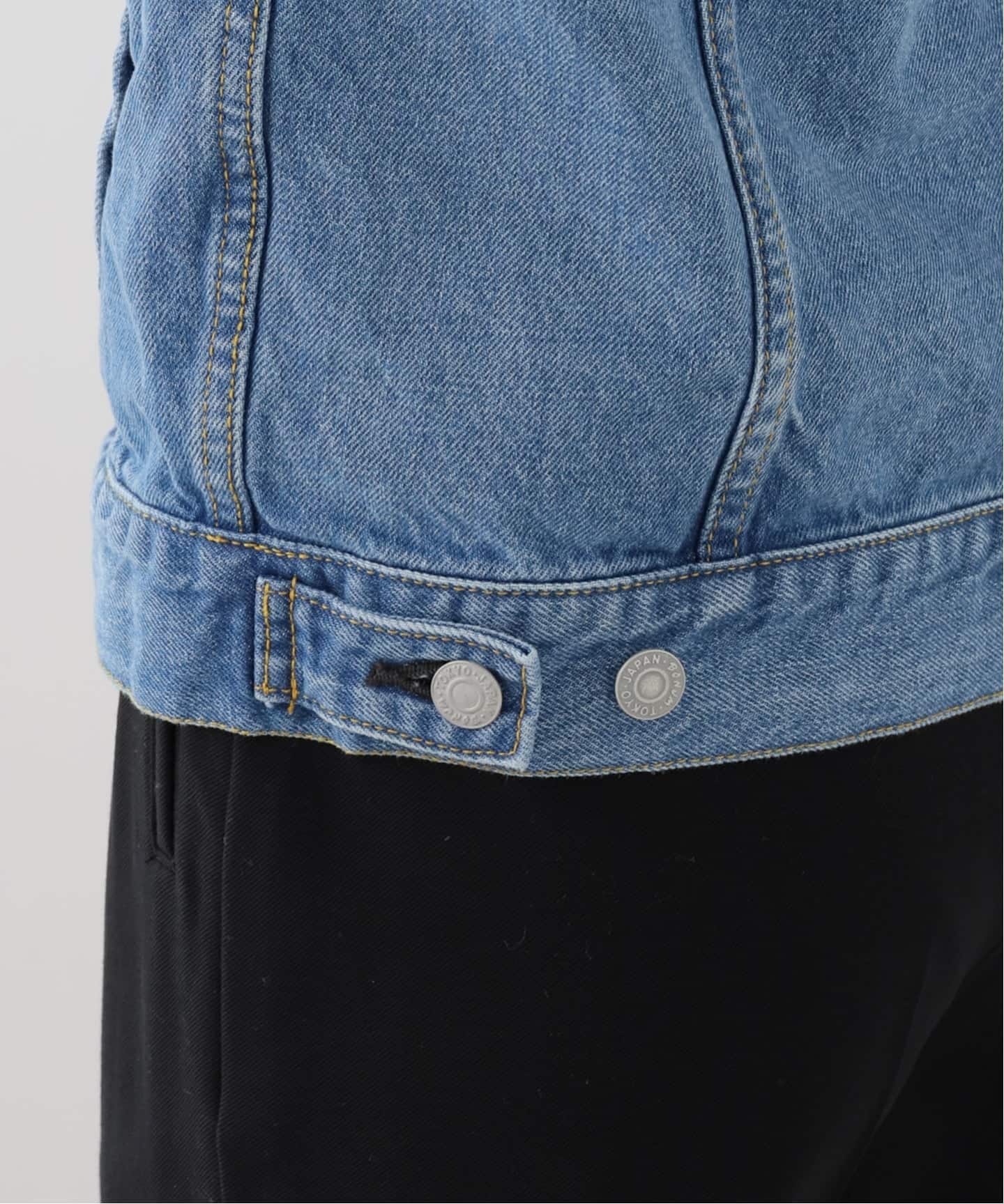 美品 Bonum ボナム ノーカラー デニム ジップアップ ジャケットGジャン 