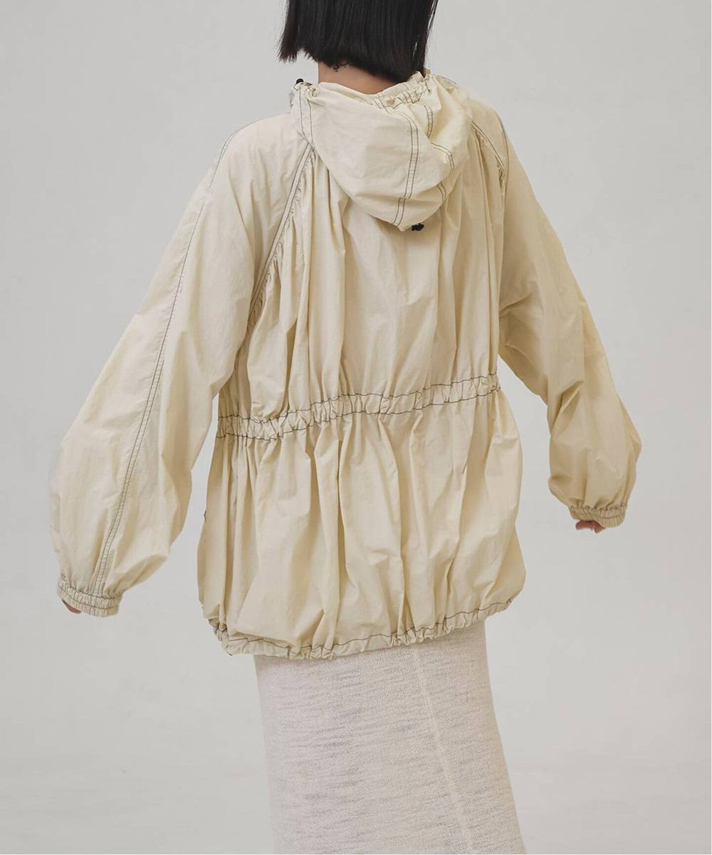 トゥデイフル Nylon Gather Blouson アイボリー　38 TODAYFUL Nylon Gather Blouson（ナイロンジャケット）｜BOICE FROM