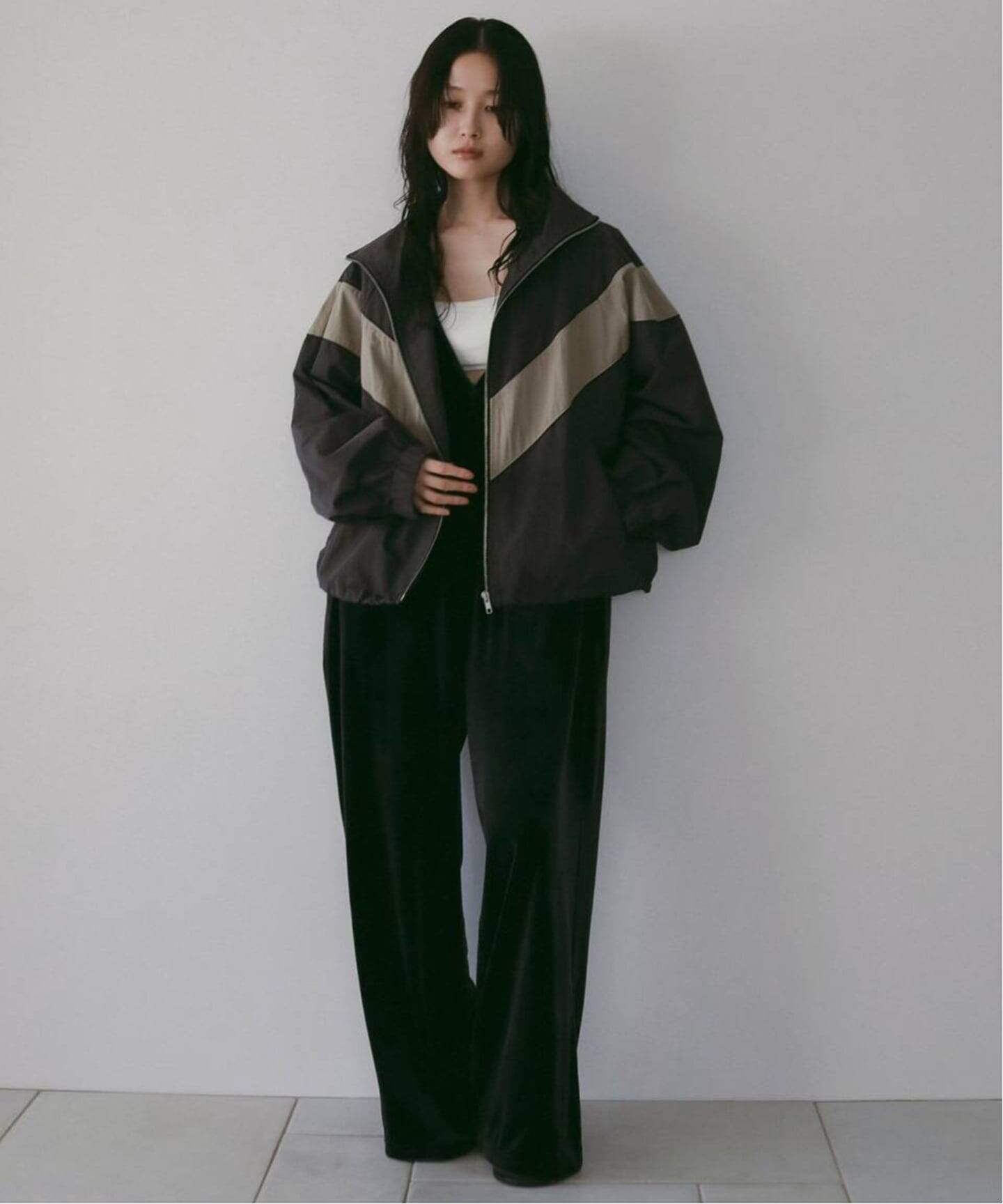 anuke nylon track blouson チャコール anuke Nylon Track Blouson（ナイロンジャケット）｜BOICE FROM