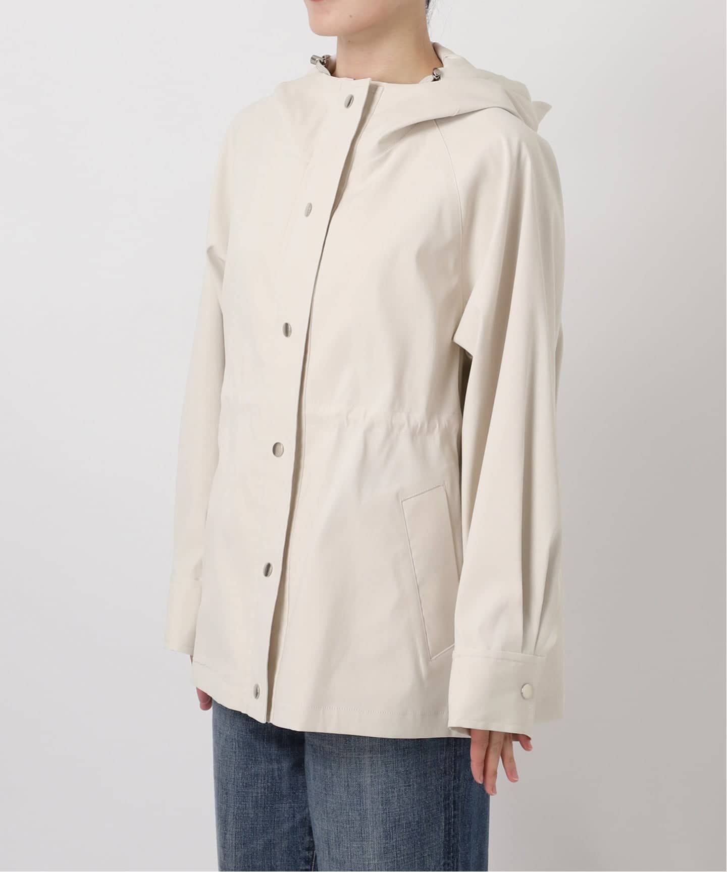 新品 スピックアンドスパン 撥水ツイルフーデッドブルゾン ナチュラル 36 Spick & Span（スピックアンドスパン）の「撥水ツイルフーデッド