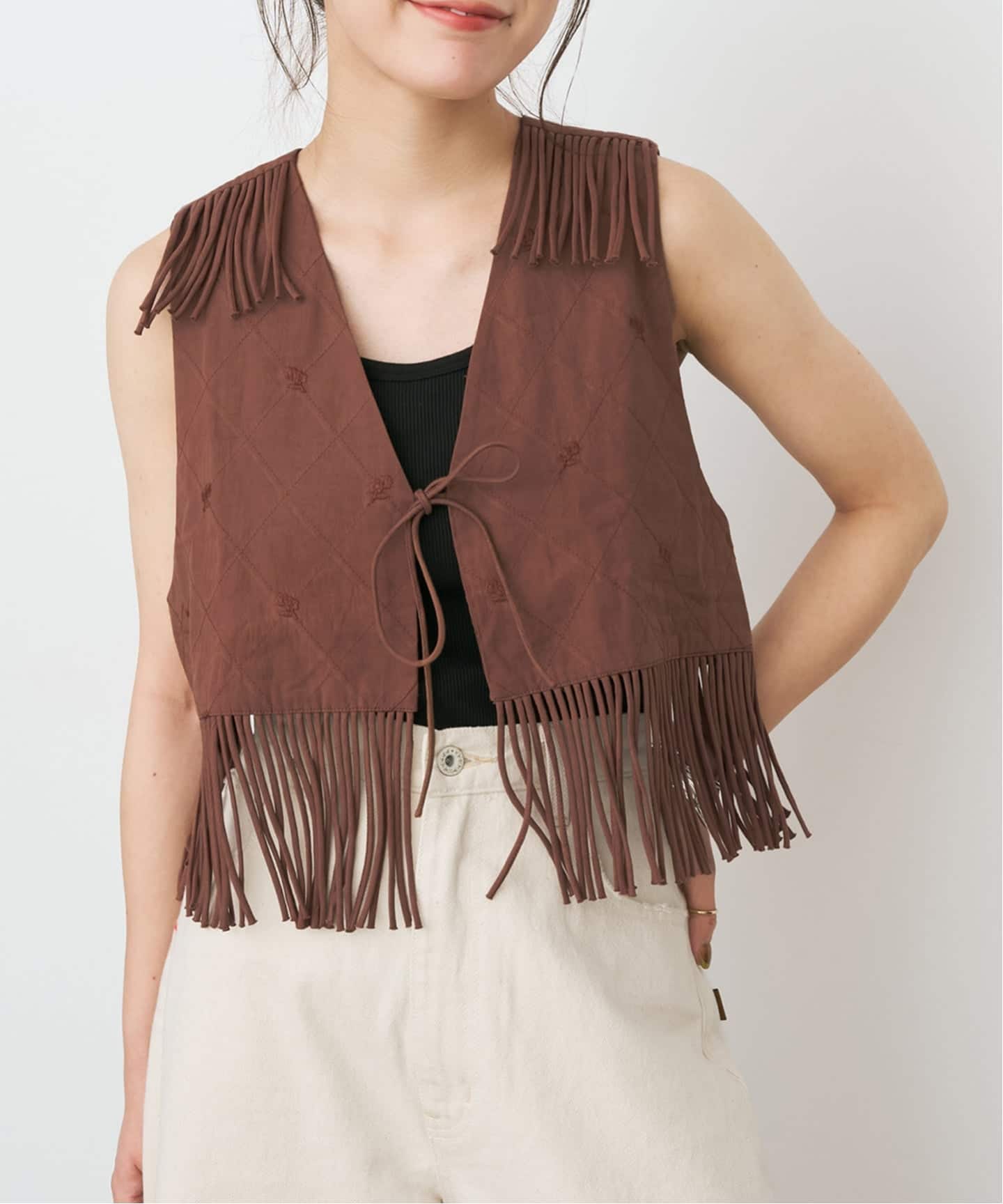 ARTS&amp;SCIENCE｜Slip on vest　ベスト　ブラウン ダンボールVベスト | AND ON JIONE STORE（アンドオン）ジオン商事