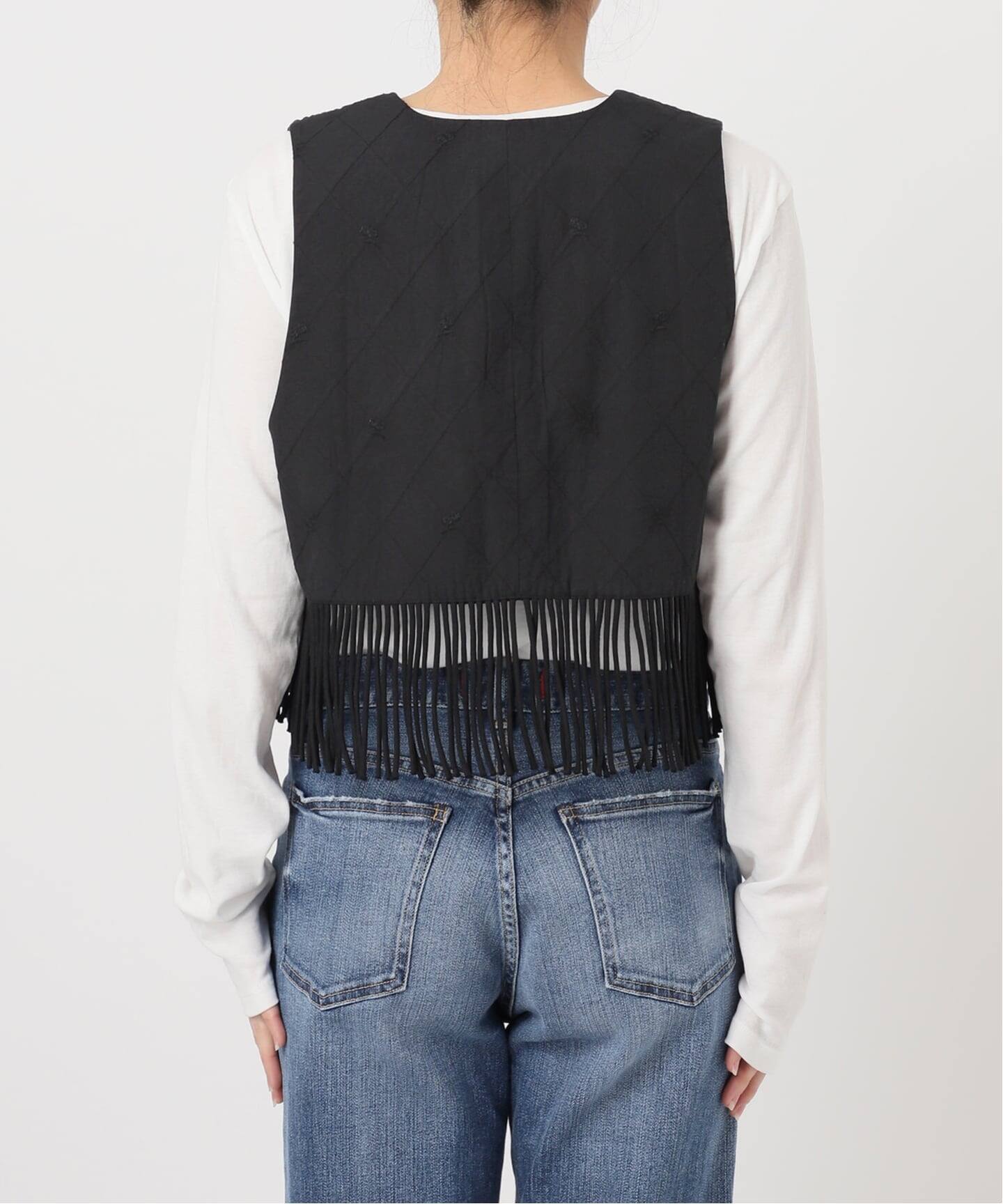 スピック&スパン新品タグ付フィッシングベスト crinkle crinkle crinkle 別注フリンジベスト*（ベスト）｜Spick