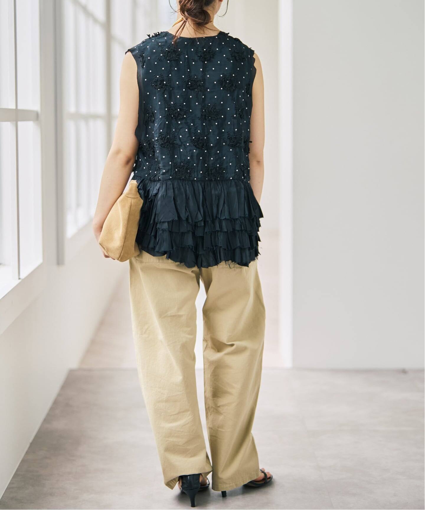別注》crinkle crinkle crinkle Frill rayon shantung vest*（ベスト