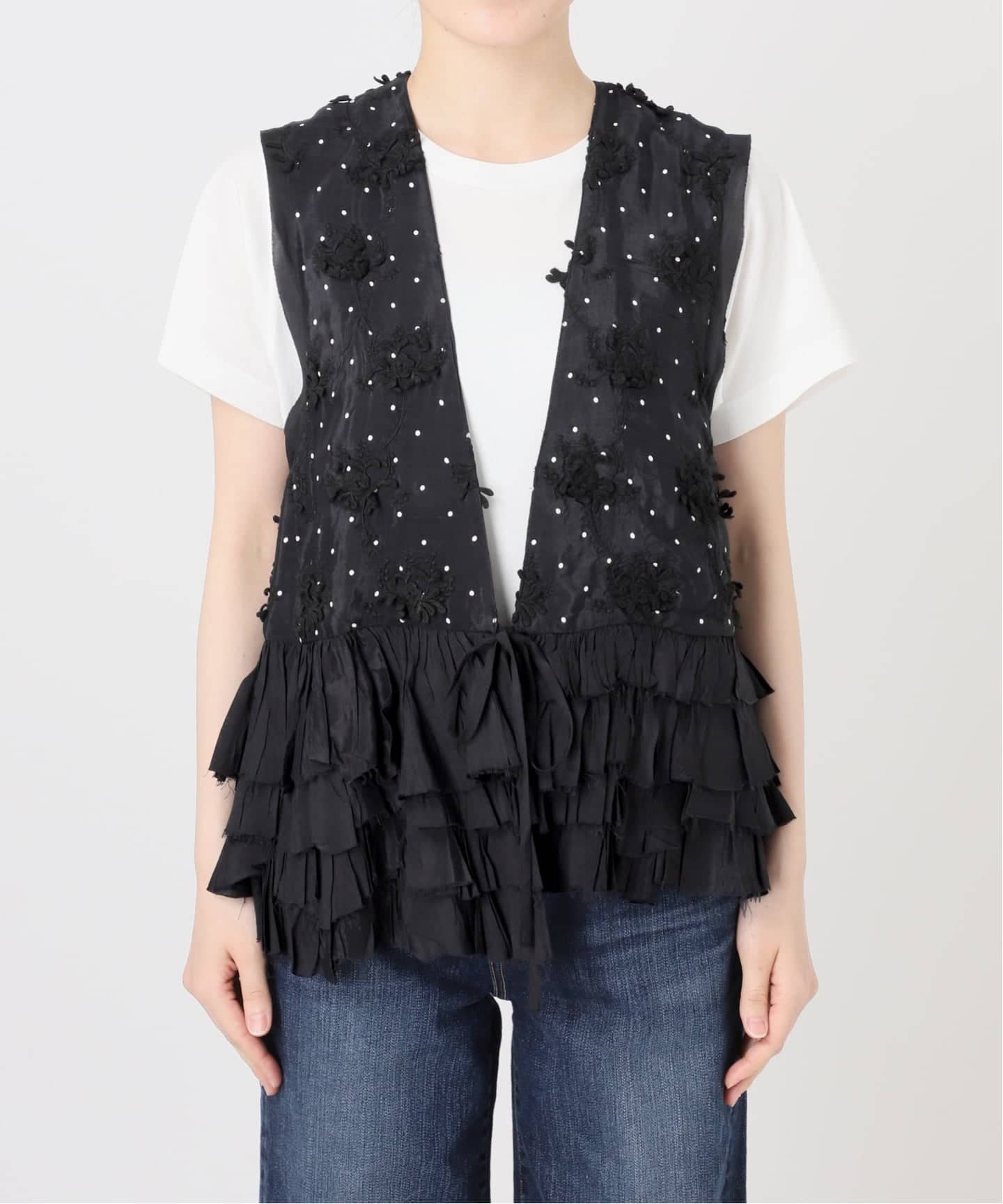 別注 / 予約》crinkle crinkle crinkle Frill rayon shantung vest