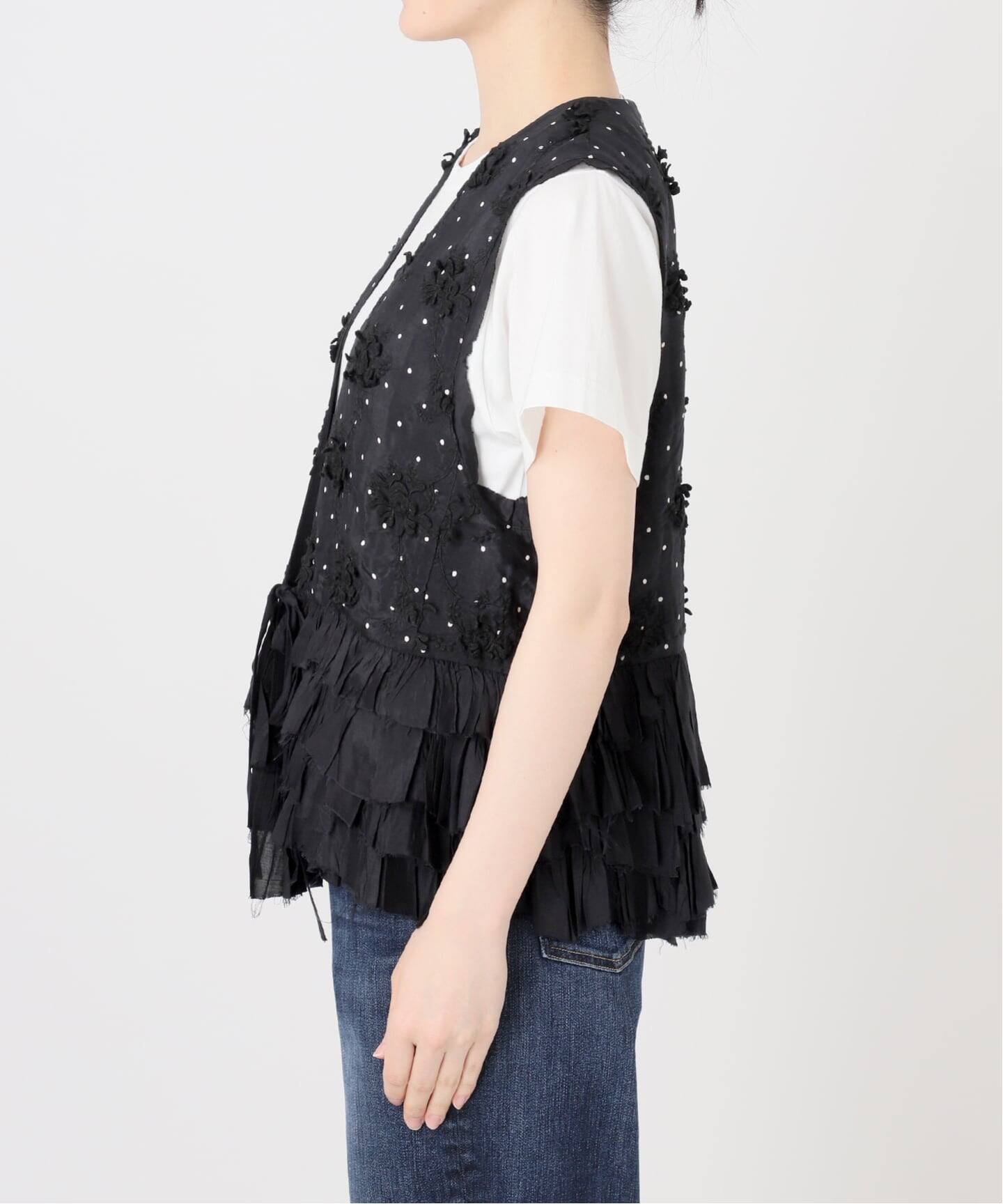 別注》crinkle crinkle crinkle Frill rayon shantung vest*（ベスト