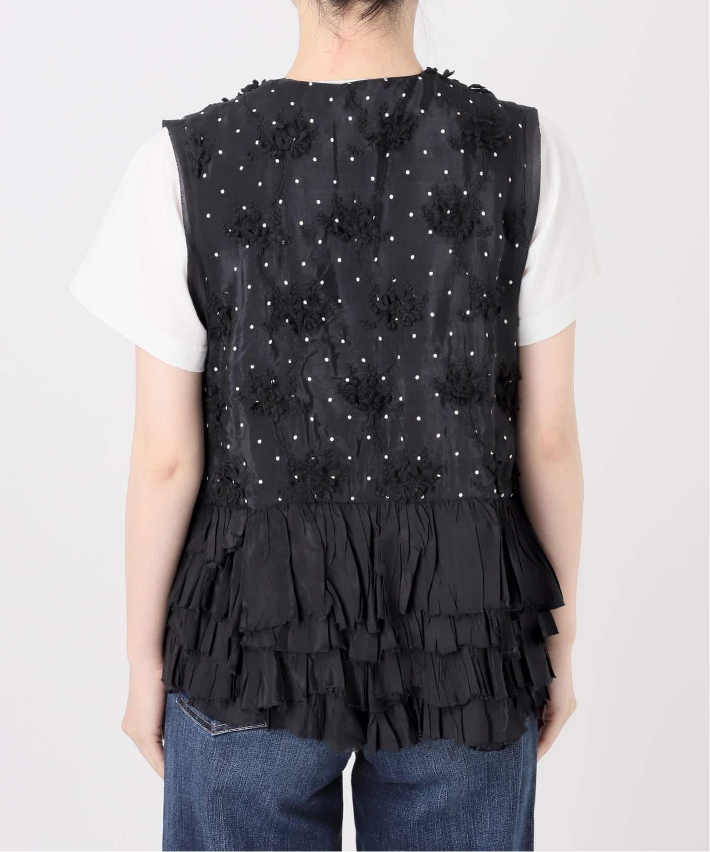 別注》crinkle crinkle crinkle Frill rayon shantung vest*（ベスト