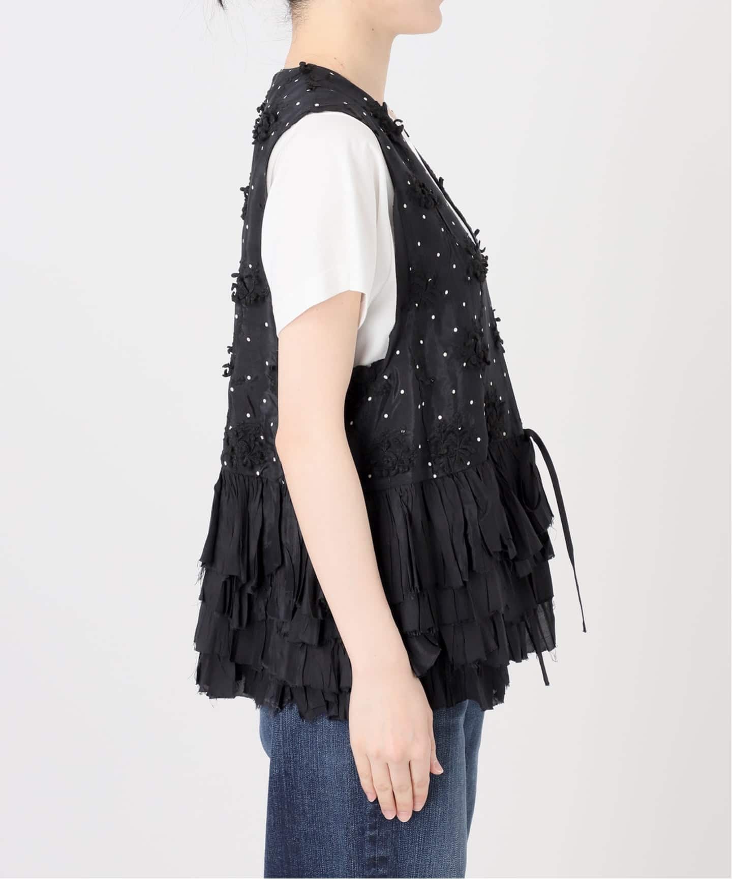 別注》crinkle crinkle crinkle Frill rayon shantung vest*（ベスト