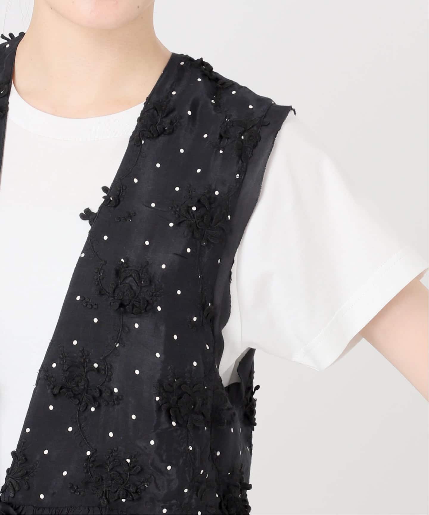 別注》crinkle crinkle crinkle Frill rayon shantung vest*（ベスト