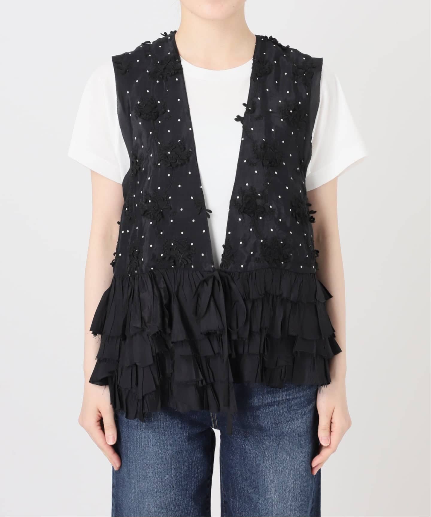 【crinkle crinkle crinkle】フリルベスト 別注 / 予約》crinkle crinkle crinkle Frill rayon shantung vest