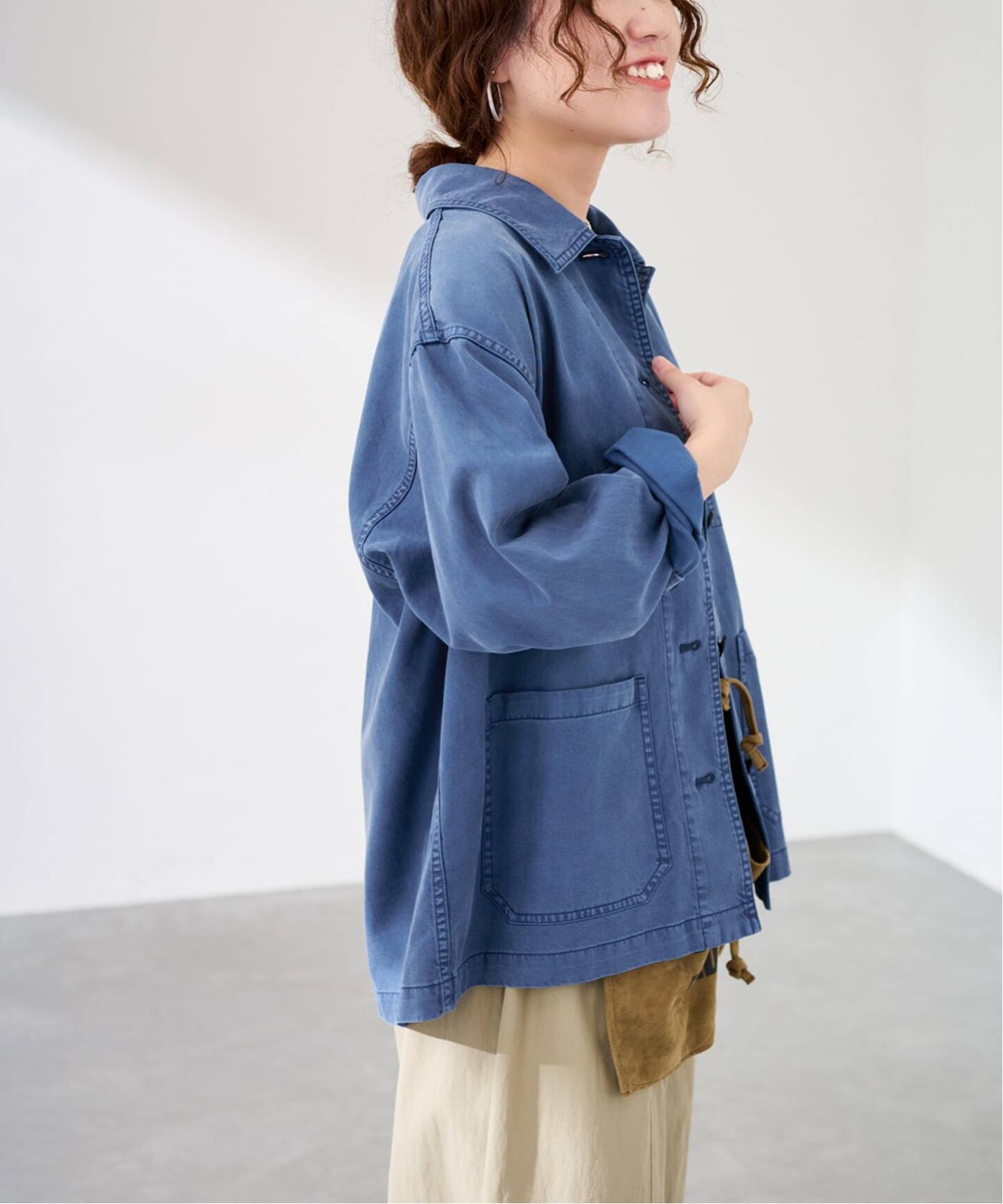 FRAMeWORK BLUE DENIM テントラインカバーオール ジャケット GARMENT DYED カバーオール（カバーオール）｜FRAMeWORK（フレーム