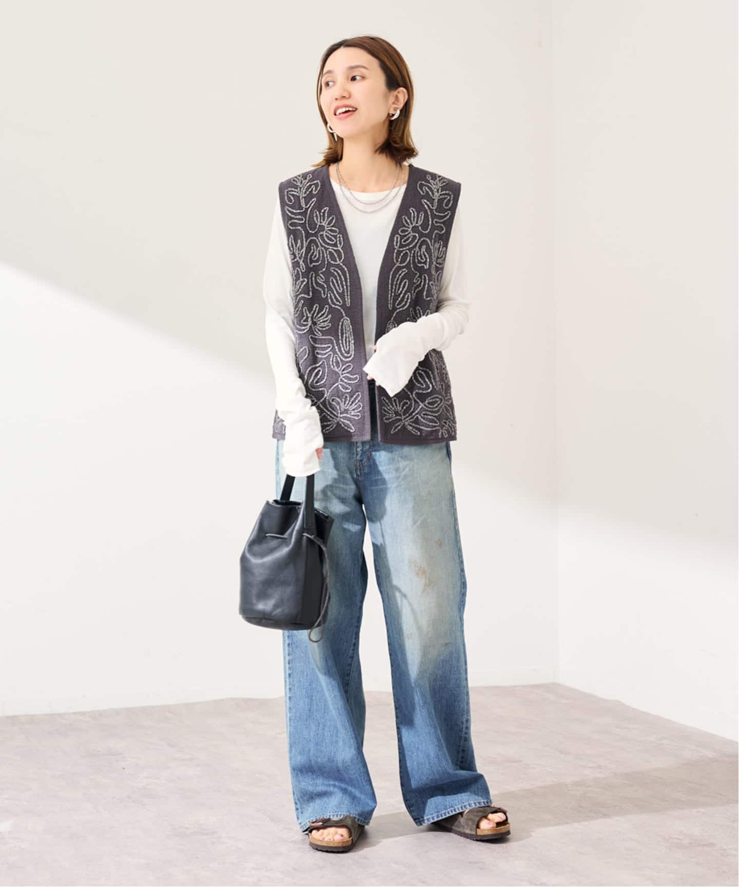 ≪予約≫メッシュエンブロイダリーベスト（ベスト）｜FRAMeWORK