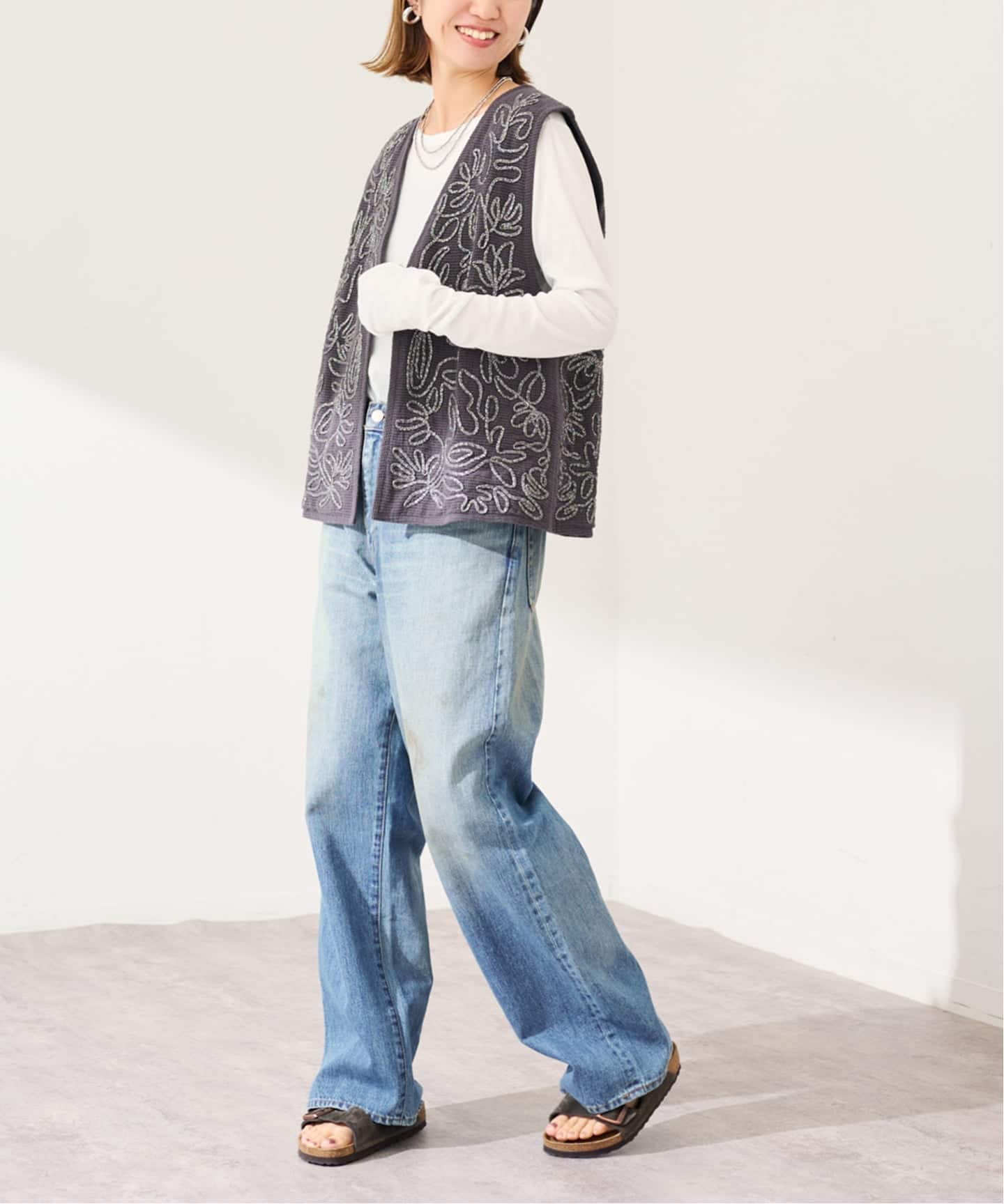 ≪予約≫メッシュエンブロイダリーベスト（ベスト）｜FRAMeWORK