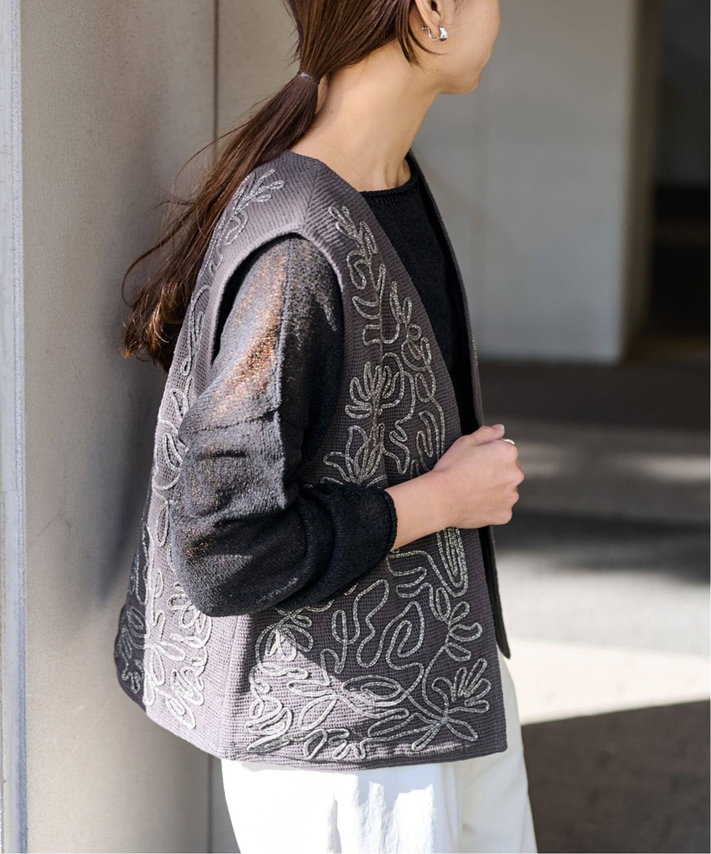 ≪予約≫メッシュエンブロイダリーベスト（ベスト）｜FRAMeWORK