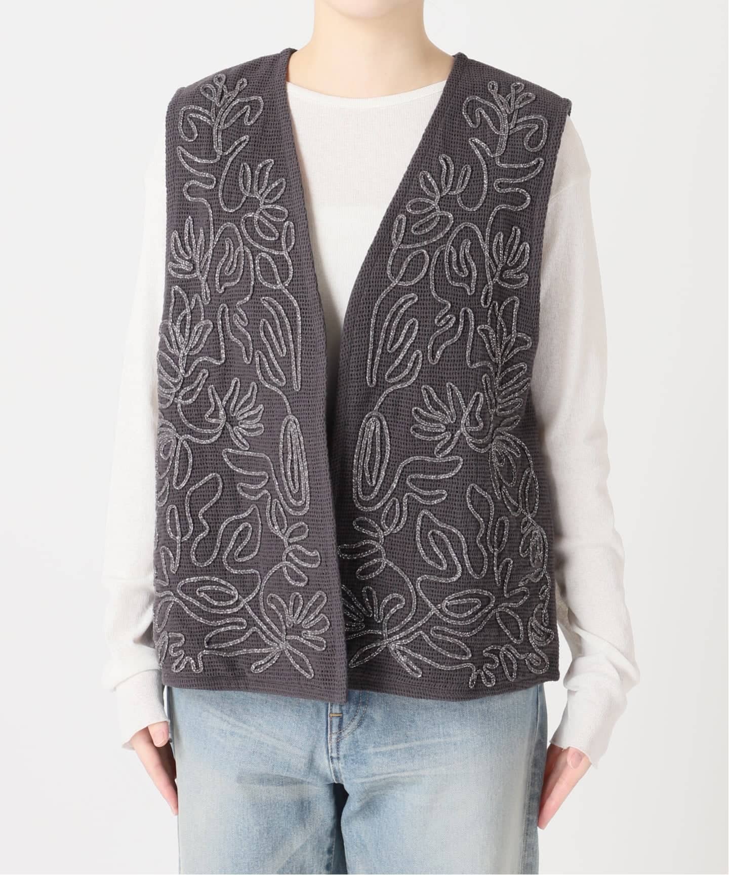 ≪予約≫メッシュエンブロイダリーベスト（ベスト）｜FRAMeWORK