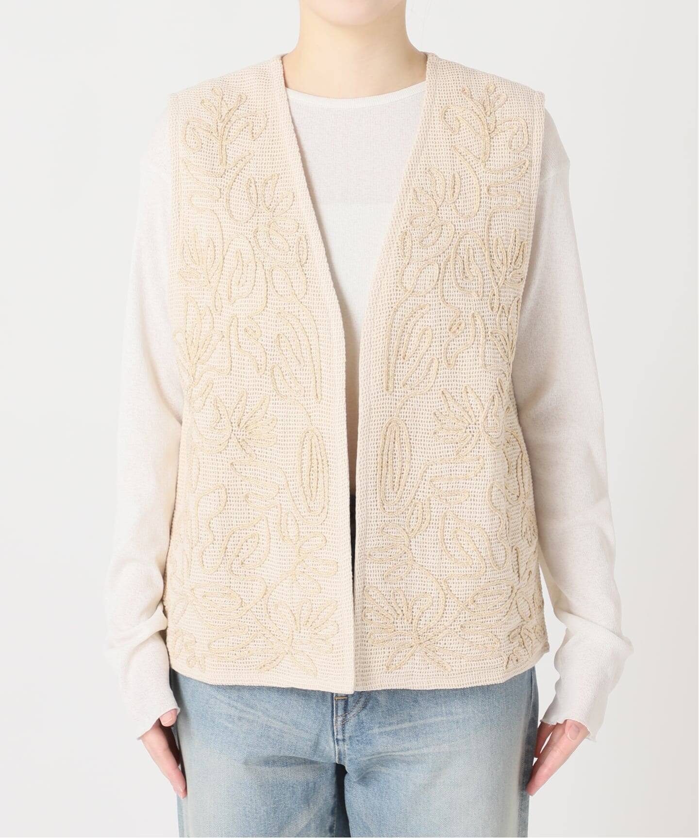 ≪予約≫メッシュエンブロイダリーベスト（ベスト）｜FRAMeWORK