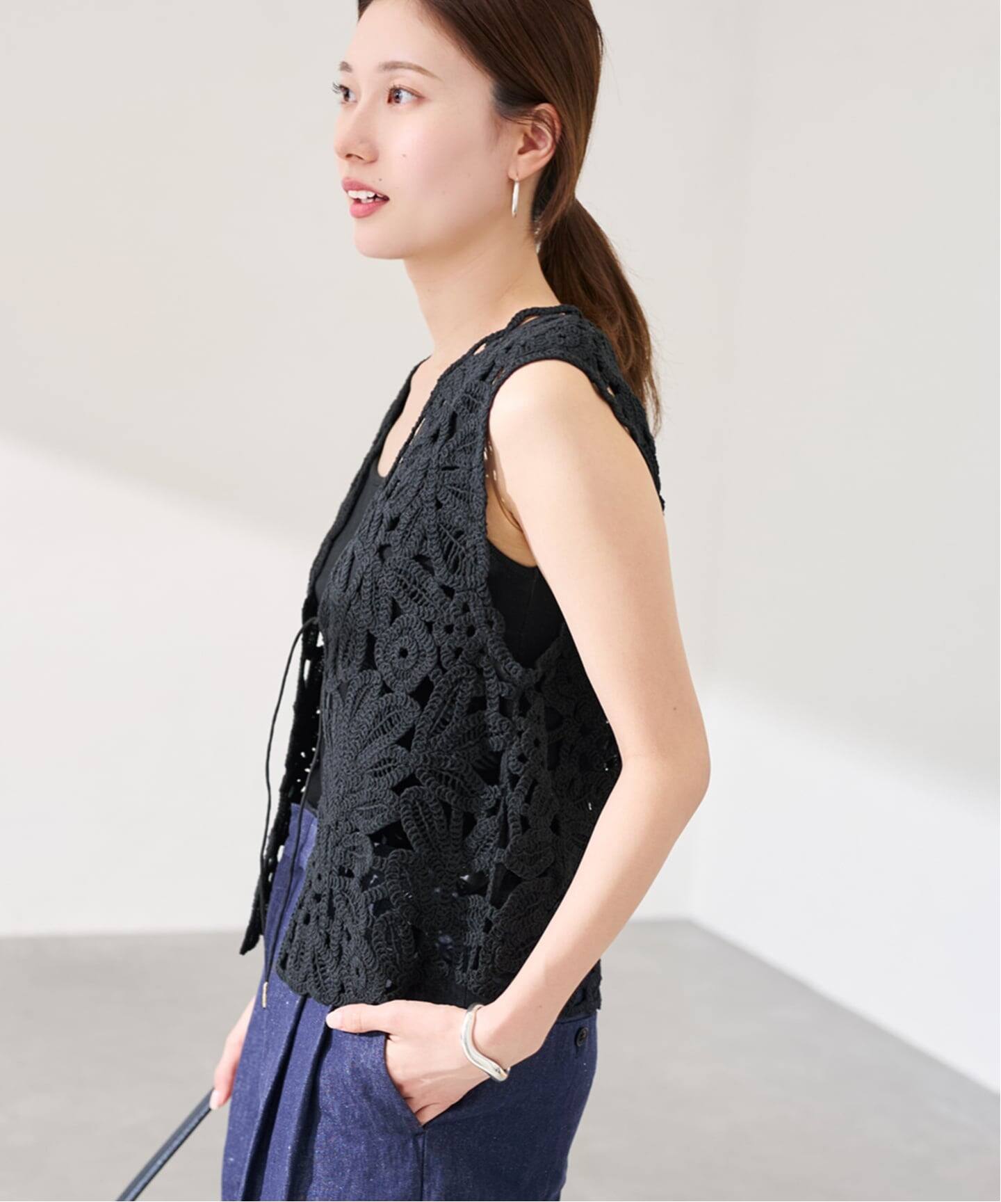 ≪追加≫コットンレースエンブロイダリーVEST(ベスト)|FRAMeWORK ≪追加≫コットンレースエンブロイダリーVEST(ベスト)|FRAMeWORK