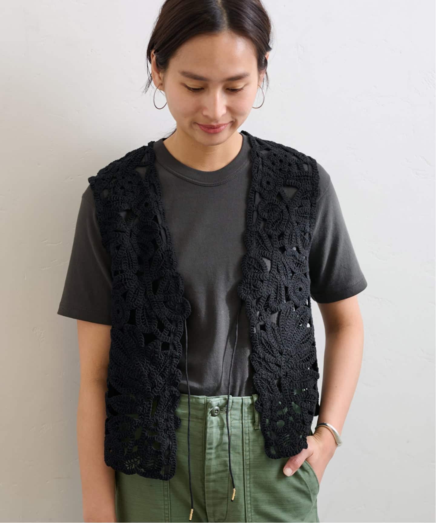 ≪追加≫コットンレースエンブロイダリーVEST（ベスト）｜FRAMeWORK