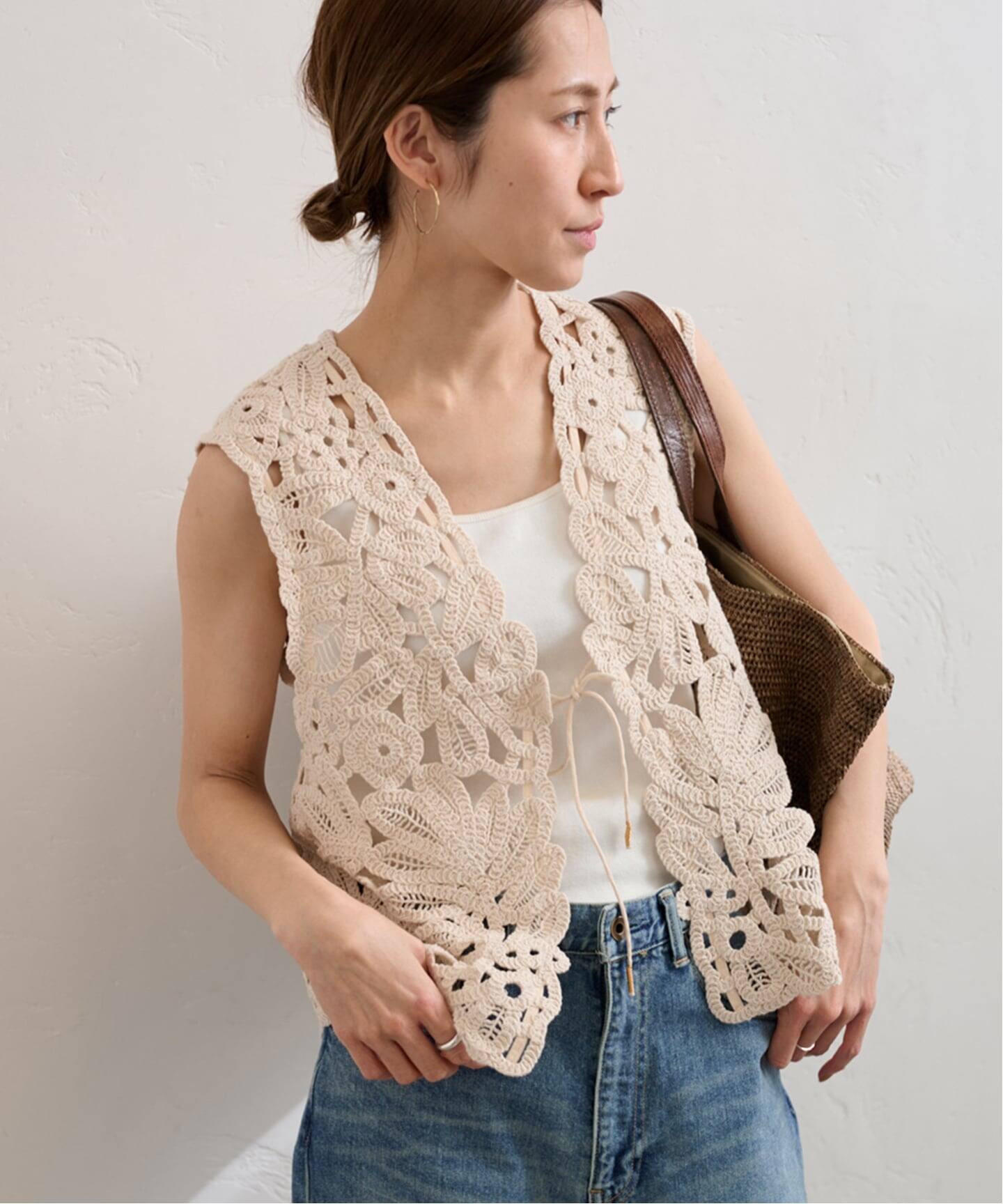 ≪追加≫コットンレースエンブロイダリーVEST（ベスト）｜FRAMeWORK