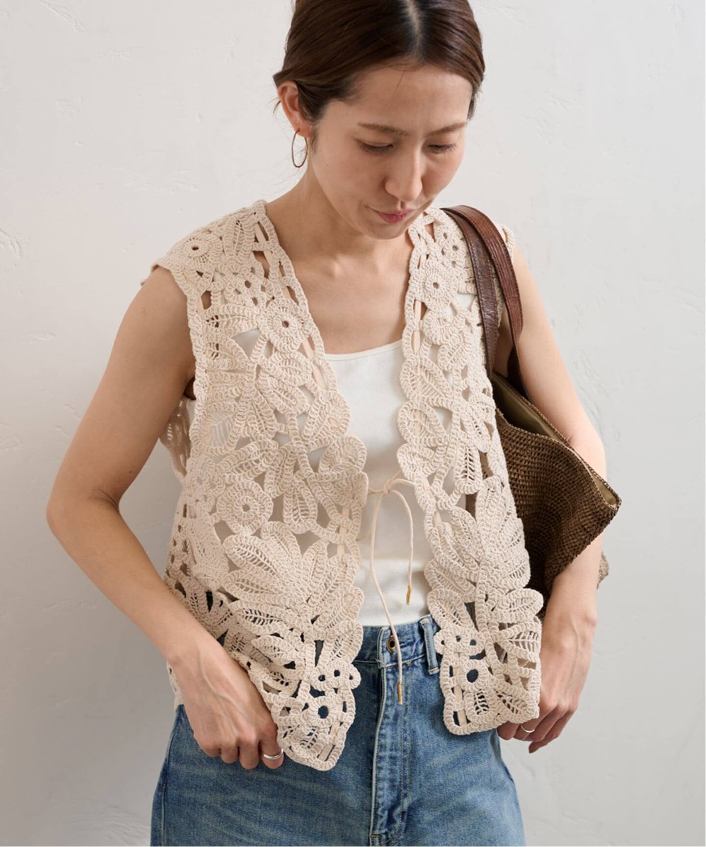 ≪追加≫コットンレースエンブロイダリーVEST（ベスト）｜FRAMeWORK 
