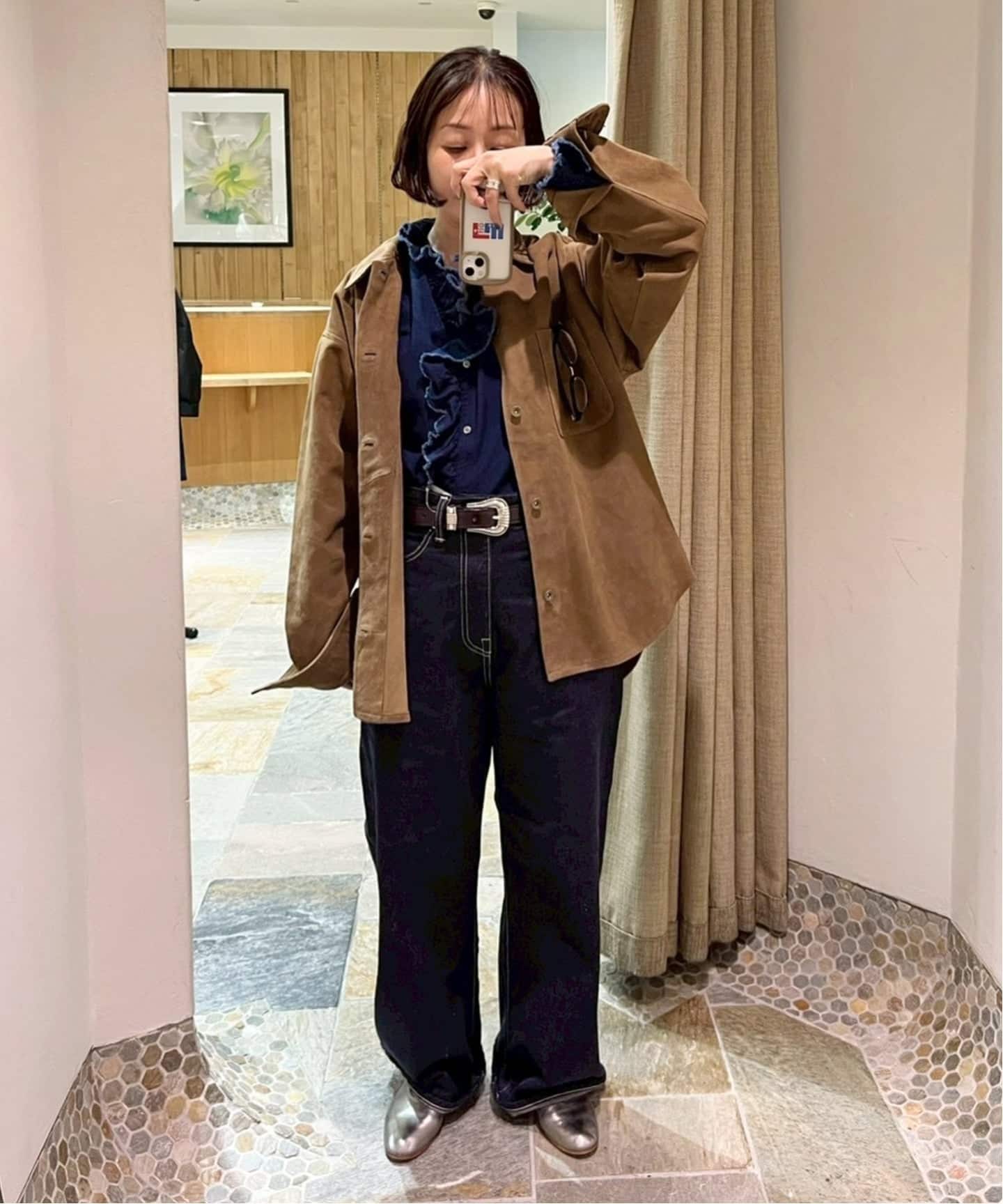 THRIFTY LOOK 別注 SUEDESHIRTブルゾン（レザージャケット