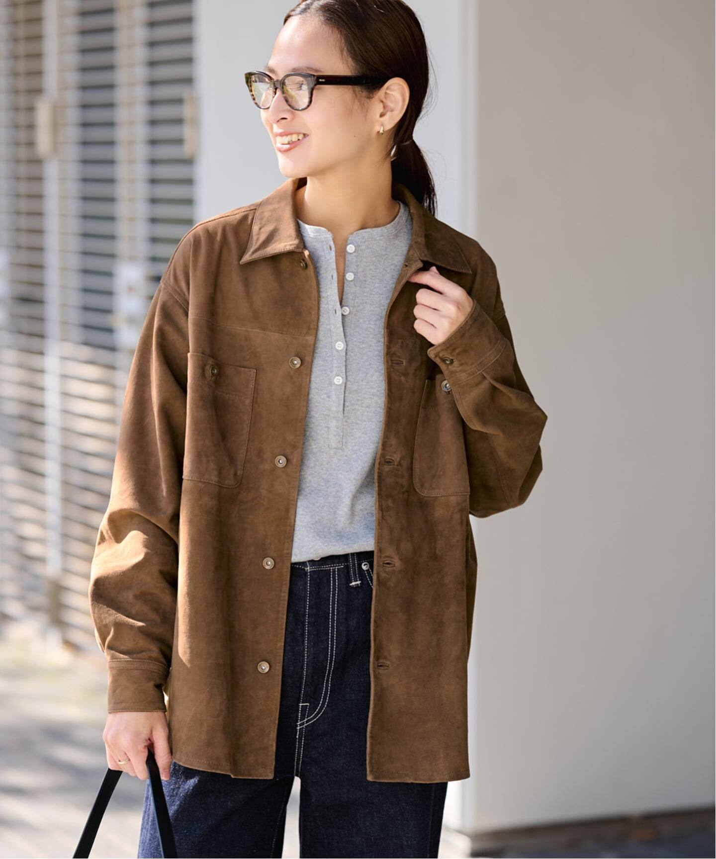THRIFTY LOOK 別注 SUEDESHIRTブルゾン（レザージャケット