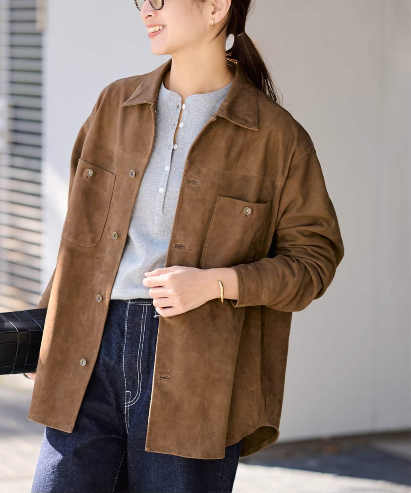THRIFTY LOOK 別注 SUEDESHIRTブルゾン（レザージャケット