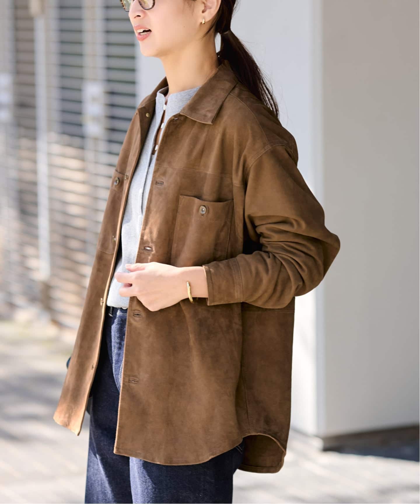 THRIFTY LOOK 別注 SUEDESHIRTブルゾン（レザージャケット