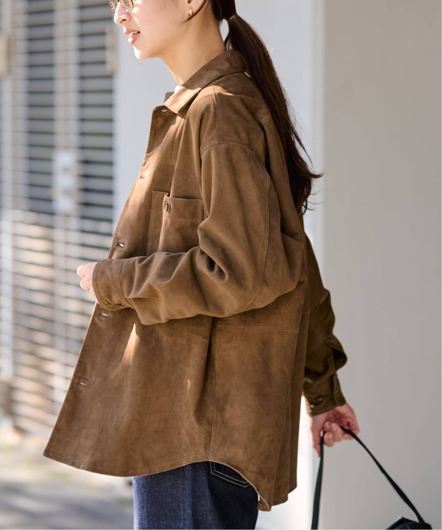 THRIFTY LOOK 別注 SUEDESHIRTブルゾン（レザージャケット