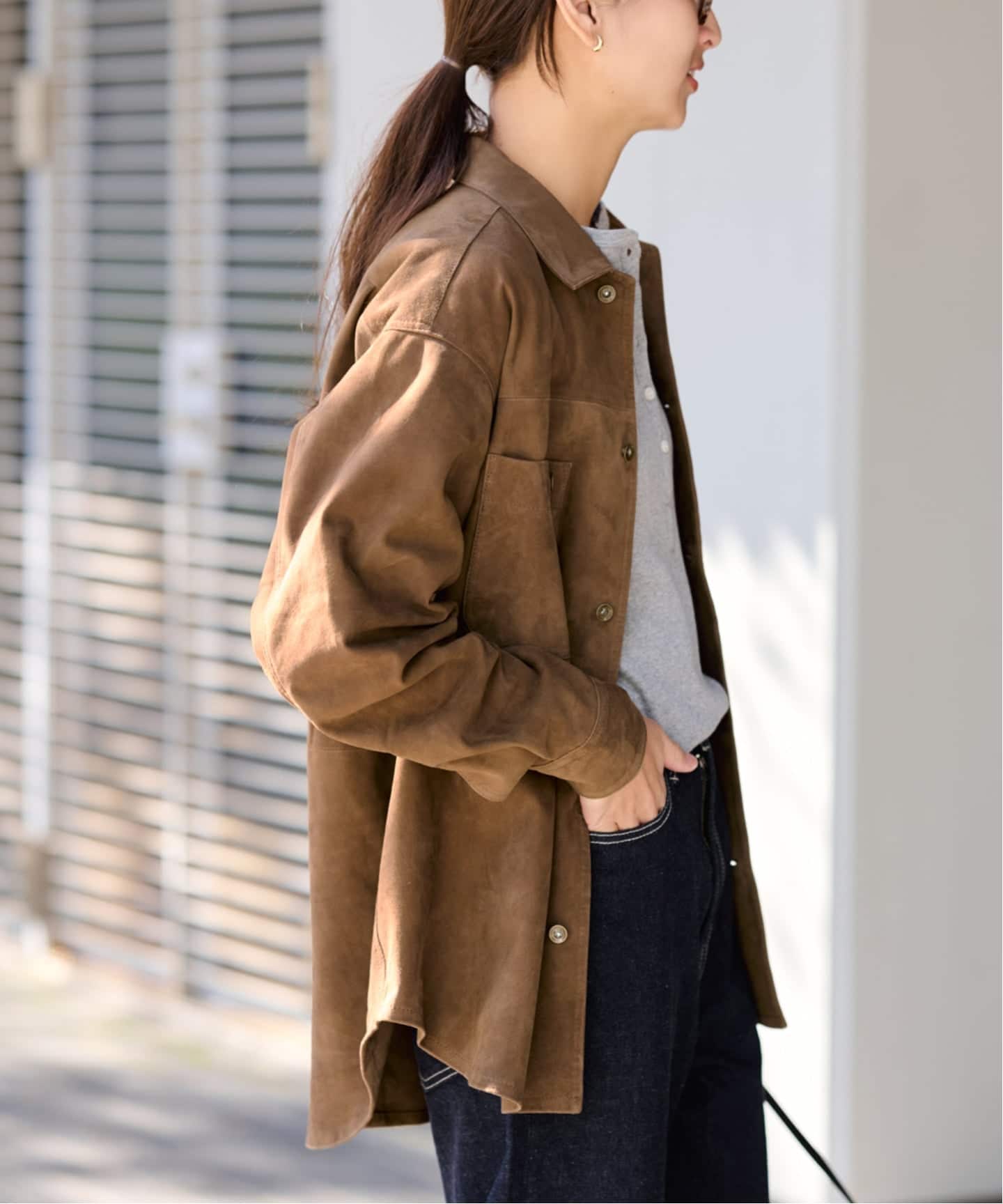 THRIFTY LOOK 別注 SUEDESHIRTブルゾン（レザージャケット