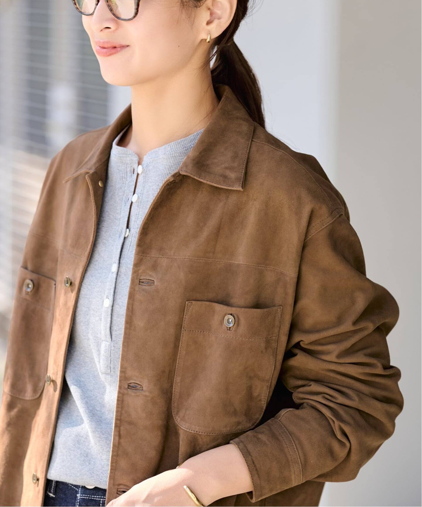 THRIFTY LOOK 別注 SUEDESHIRTブルゾン（レザージャケット