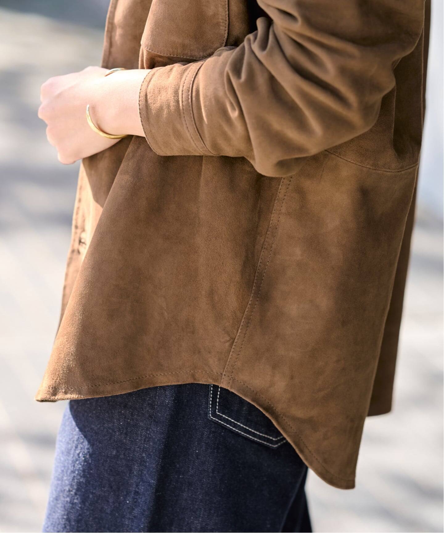 THRIFTY LOOK別注ワークスエードベスト THRIFTY LOOK 別注 SUEDESHIRTブルゾン（レザージャケット