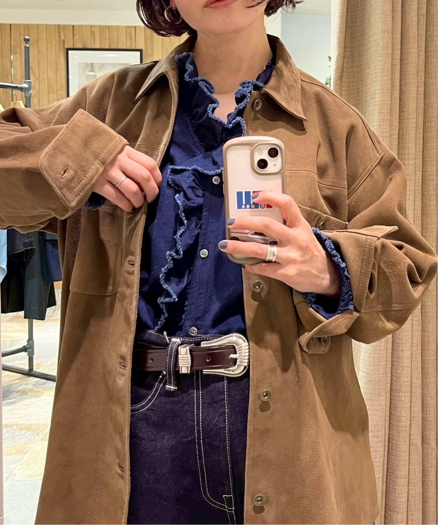 THRIFTY LOOK 別注 SUEDESHIRTブルゾン（レザージャケット
