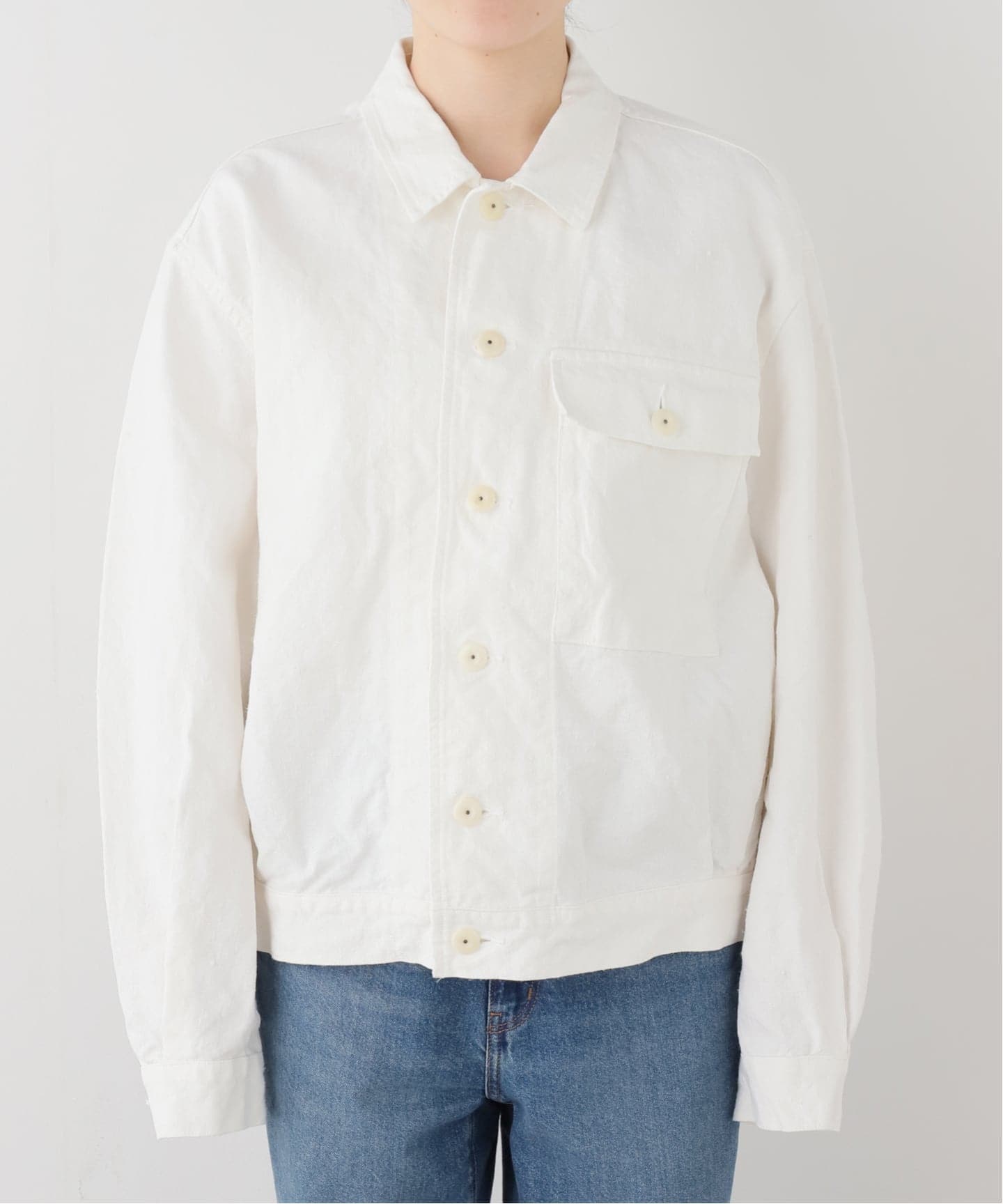 nigel cabourn LYBRO ホワイト　ワークジャケット　カバーオール Nigel Cabourn フレンチワークジャケット（その他ブルゾン／アウター