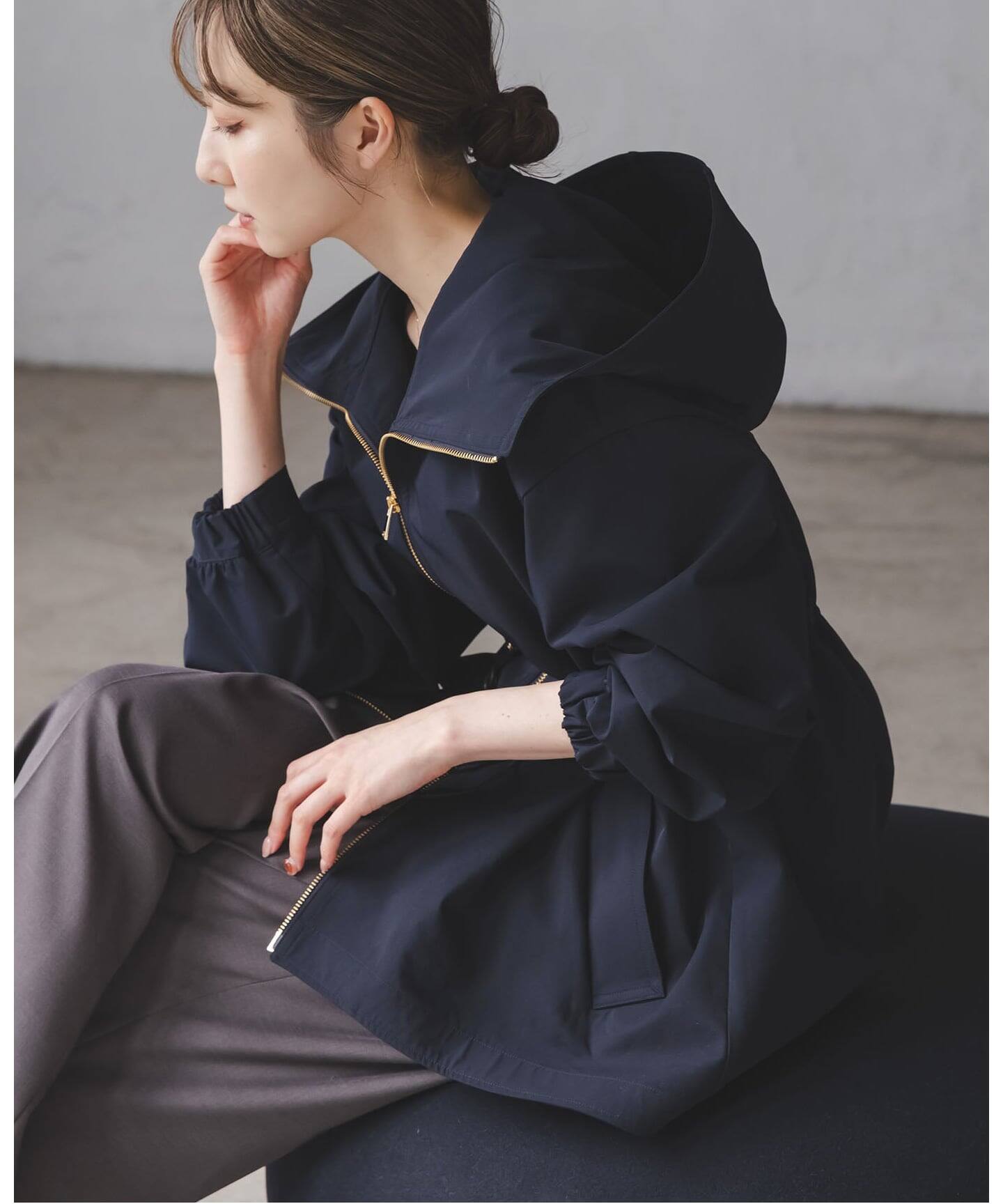 【新品タグ付】ノーブル　ハイツイストダブルクロスMA-1ブルゾン　ネイビー38 ノーブル NOBLE 《26SS先行予約》ハイツイストダブルクロスMA－1